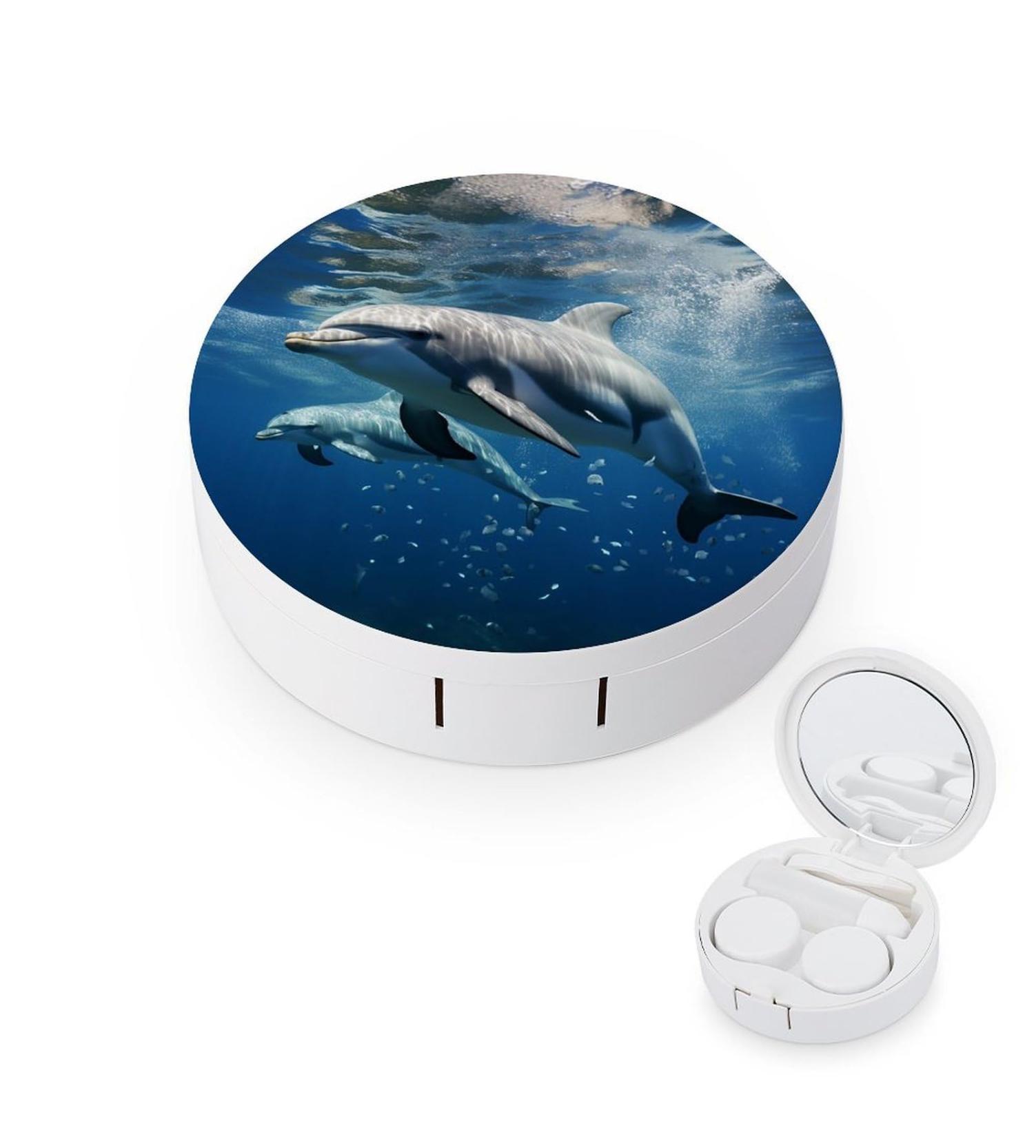 Cute Dolphin Contact Lens Case | Portable Travel Storage Box for Contacts - Buy Online on GoSupps.com
