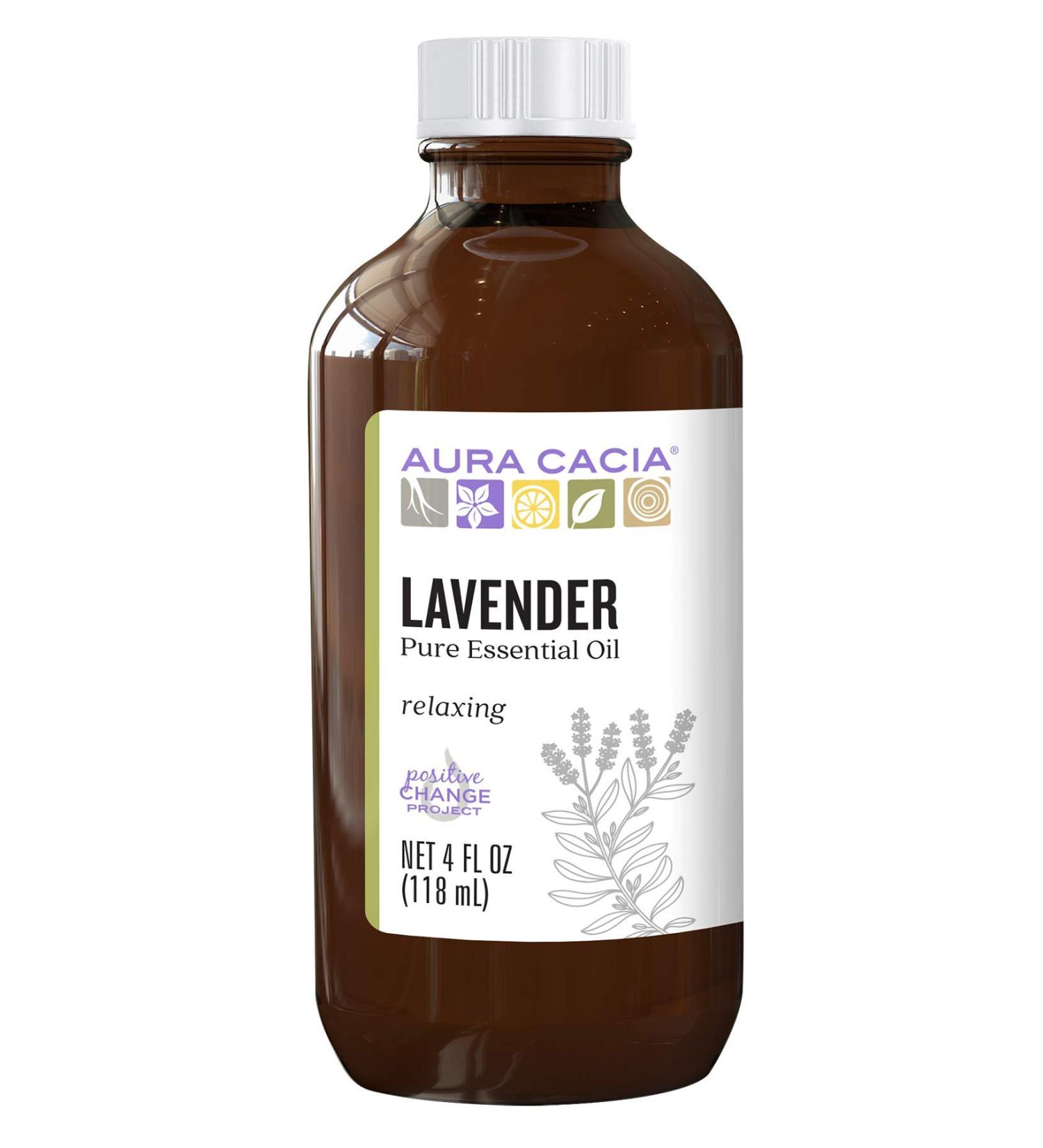 Aura Cacia 100% Pure Lavender Essential Oil - 4 fl oz (118 ml) | Therapeutic Grade Aromatherapy - Buy Online on GoSupps.com