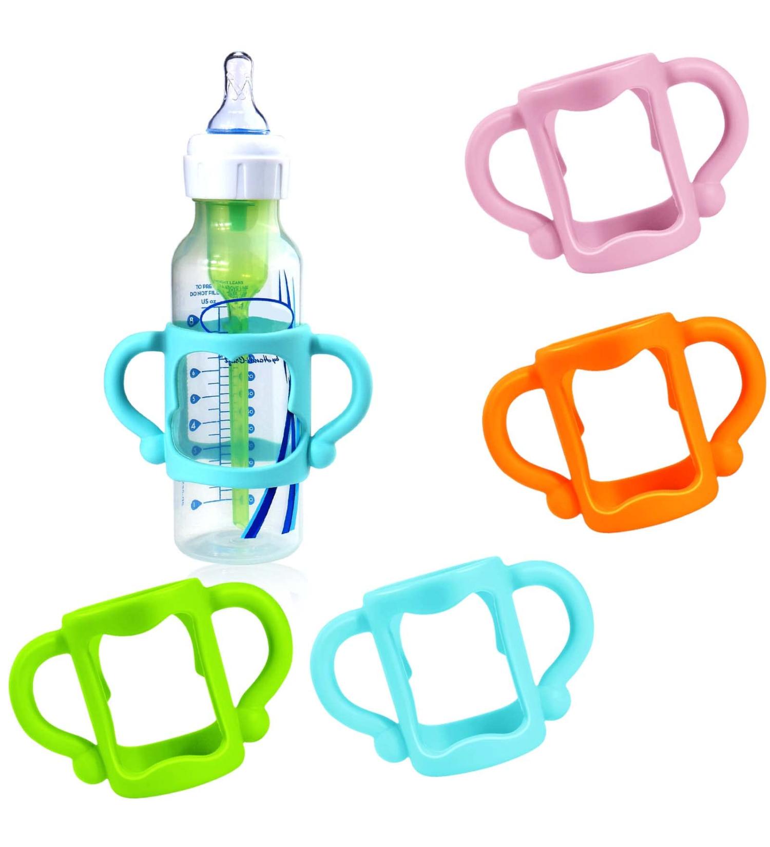 4Pcs Dr Brown Narrow Baby Bottle Handles - BPA-Free Silicone Bottle Holder for Easy Grip - Buy Online on GoSupps.com