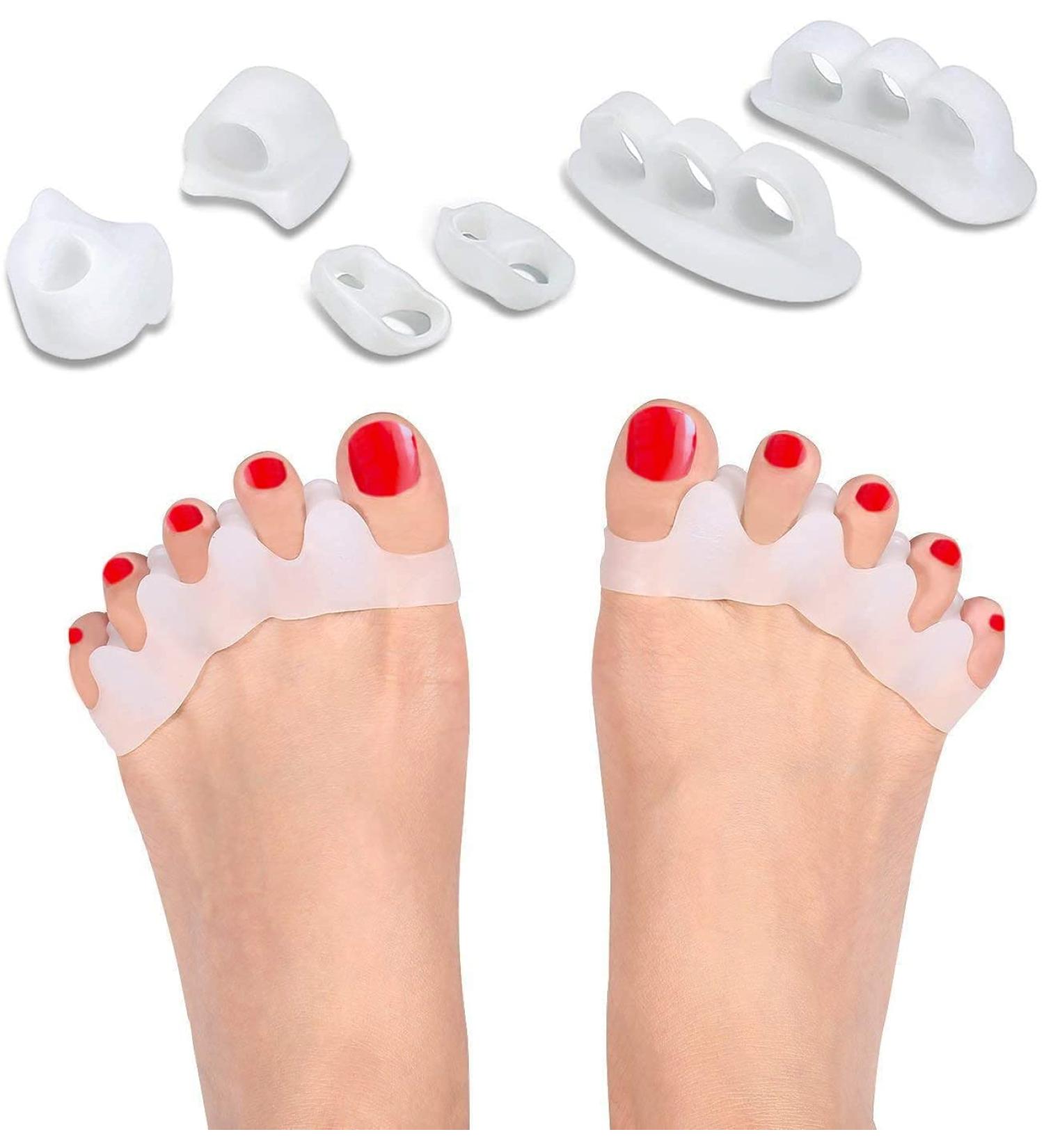 DOACT Toe Spreader - 4 Pairs Hallux Valgus Gel Toe Corrector & Separator for Bunion Pain Relief Silicone Toe Alignment for Men & Women - Buy Online on GoSupps.com