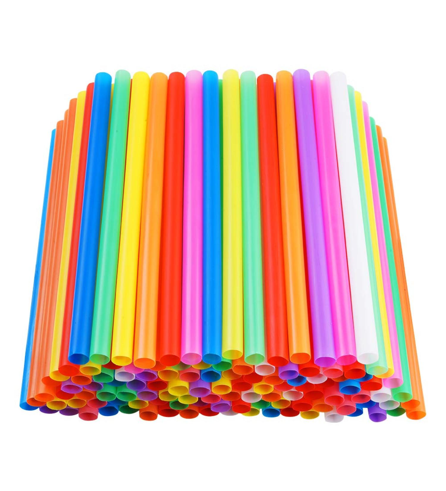 200 PCS Jumbo Smoothie Straws - Colorful Disposable Plastic - Large Wide-mouthed Milkshake Straw (0.43 Diameter, 8.2 Long) - Buy Online on GoSupps.com