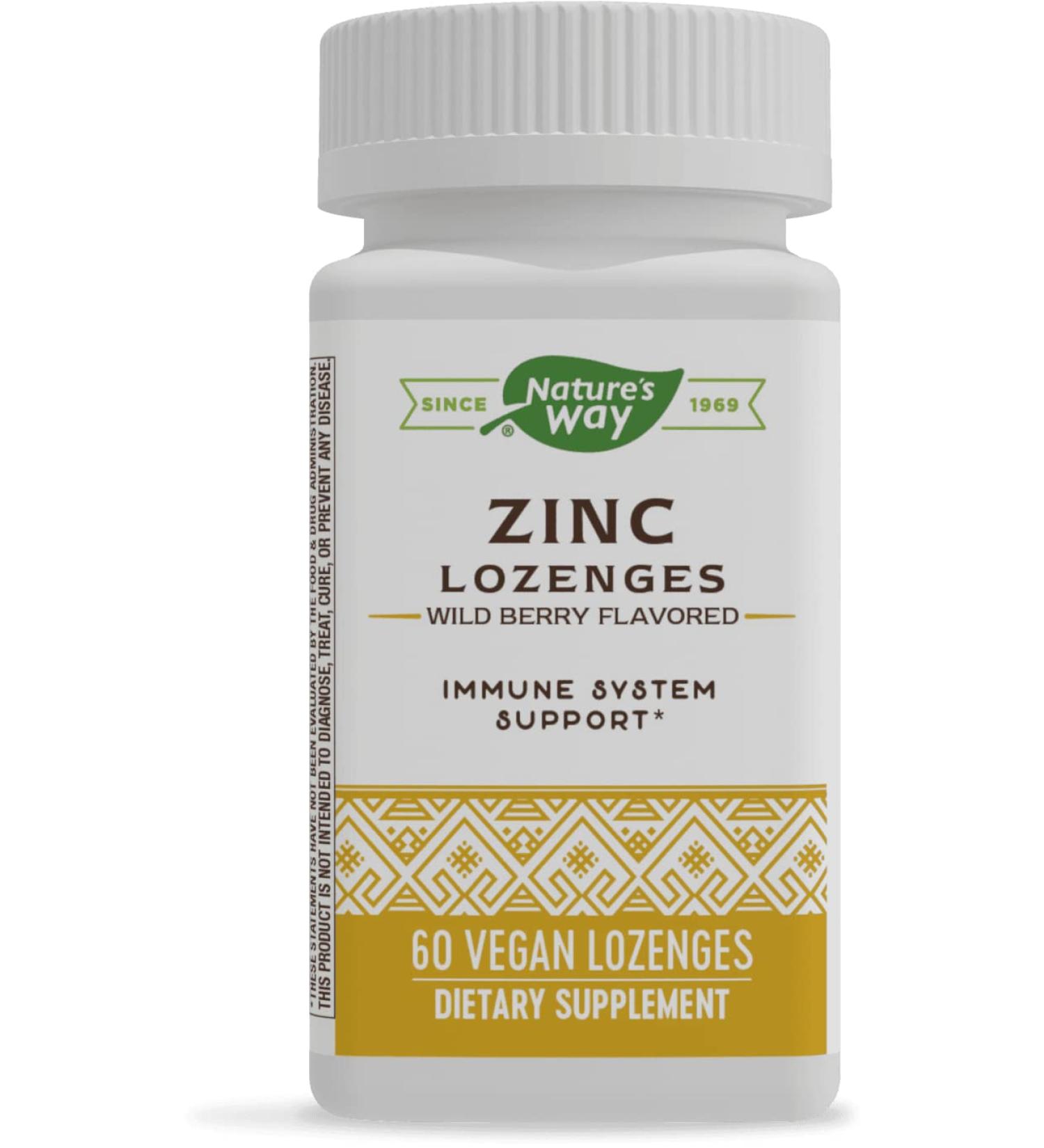 Nature's Way Zinc Lozenges - Wild Berry Flavored, 60 Lozenges - Buy Online on GoSupps.com