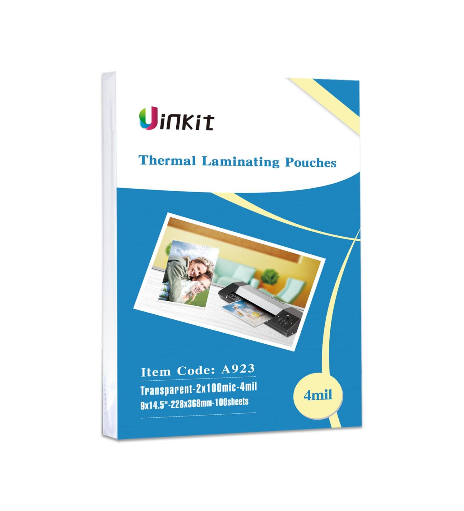 Uinkit Legal Thermal Laminating Pouches 9x14.5inches 4mil Legal Size 100Pack Clear Glossy Lamination Sheets Laminator Pockets (9x14.5x100-4mil) - Buy Online on GoSupps.com