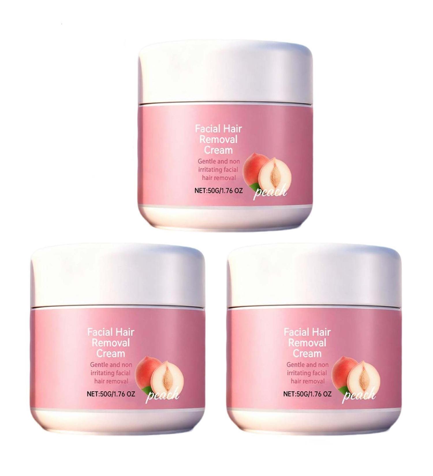  XUSHAOLUN Set of 3 facial hair removal creams for women: upper lip hair removal cream facial hair removal balm with soft skin and exfoliating scrub for sensitive skin. - Buy Online on GoSupps.com