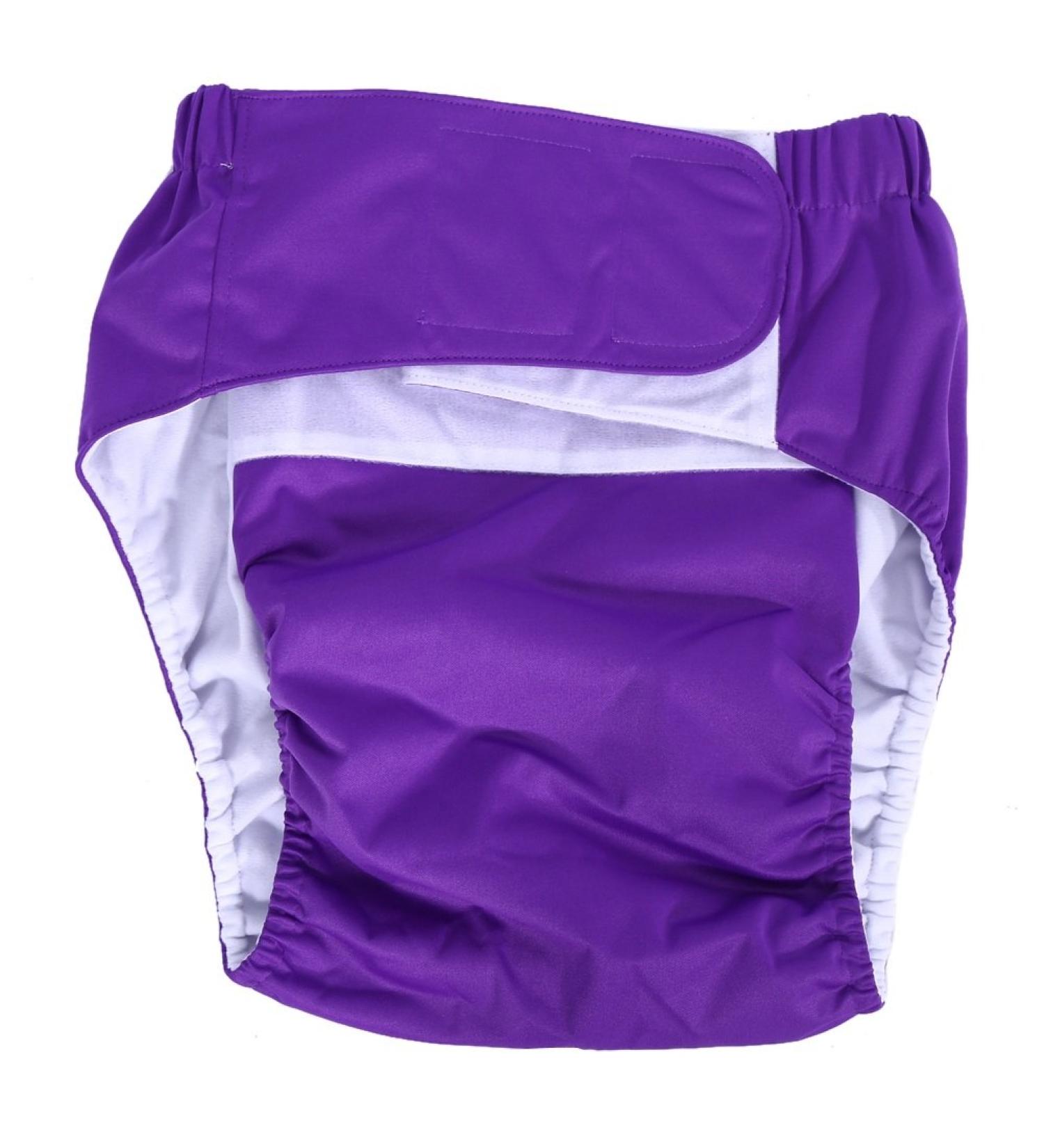 Adult Washable Diaper: Adjustable Incontinent Care Cloth Diaper - Reusable Nappy Pants | Dark Purple - Buy Online on GoSupps.com