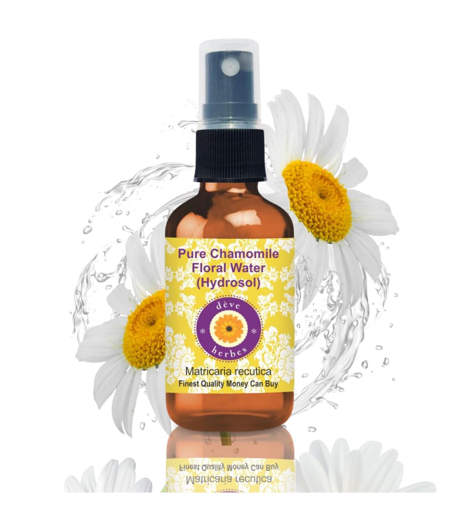 Deve Herbes Pure Chamomile Floral Water (Hydrosol) (Matricaria recutica) for Skin and Hair - 50ml (1.69 oz) - Buy Online on GoSupps.com