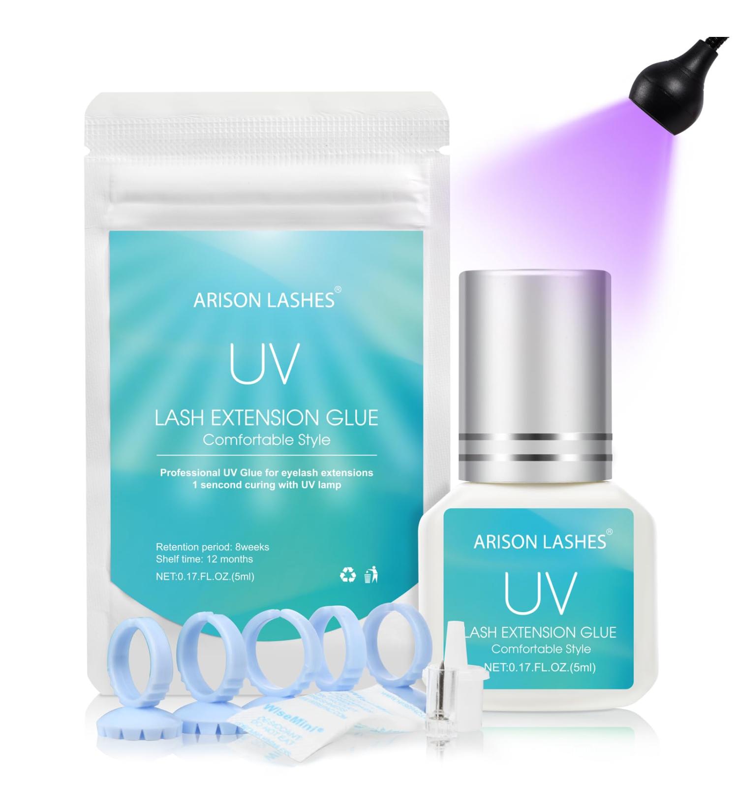 UV Eyelash Extension Glue - 8-9 Weeks Retention Waterproof & Powerful Lash Glue for Professionals - Buy Online on GoSupps.com