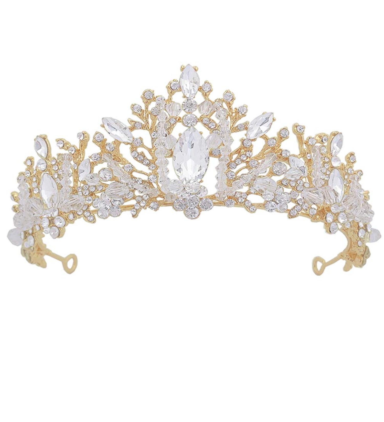FRCOLOR White Tiara Crown Crystal Silver Headband Diamond Bridal Headdress Wedding Prom Crown Hair Accessories for Women Girl Birthday Wedding Christmas Party Favor Ornaments - Buy Online on GoSupps.com