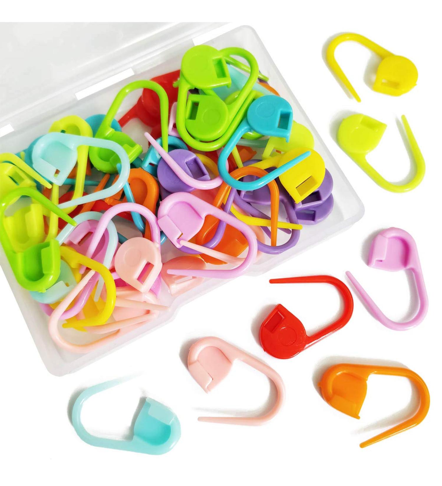 50 Colorful Knitting & Crochet Clips - Bulk Stitch Markers in 10 Colors - Buy Online on GoSupps.com