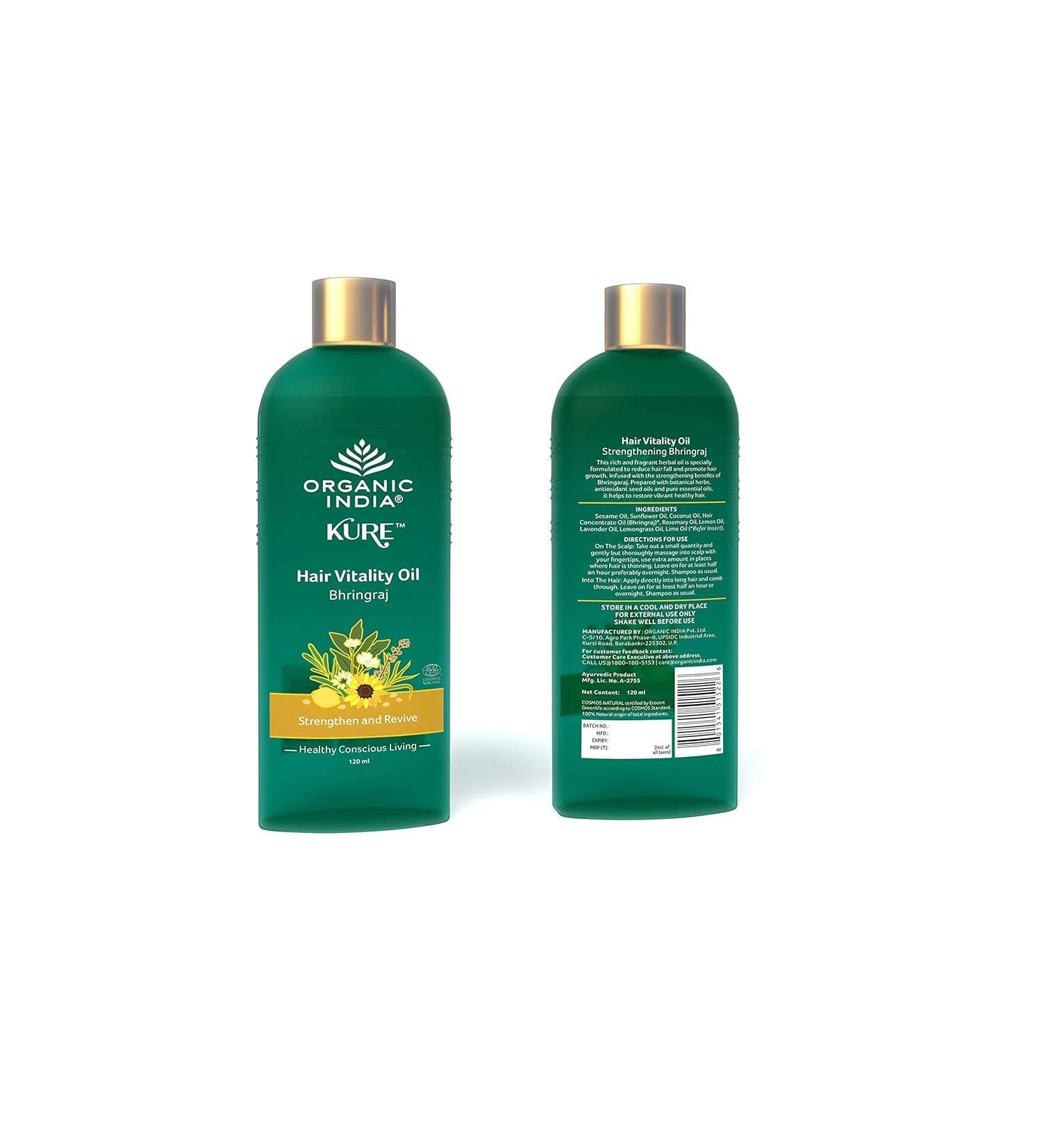 Buy ORGANIC INDIA Hair Vitality Oil 120 ml - Nourish & Strengthen Hair Naturally | Free Worldwide Shipping - Buy Online on GoSupps.com