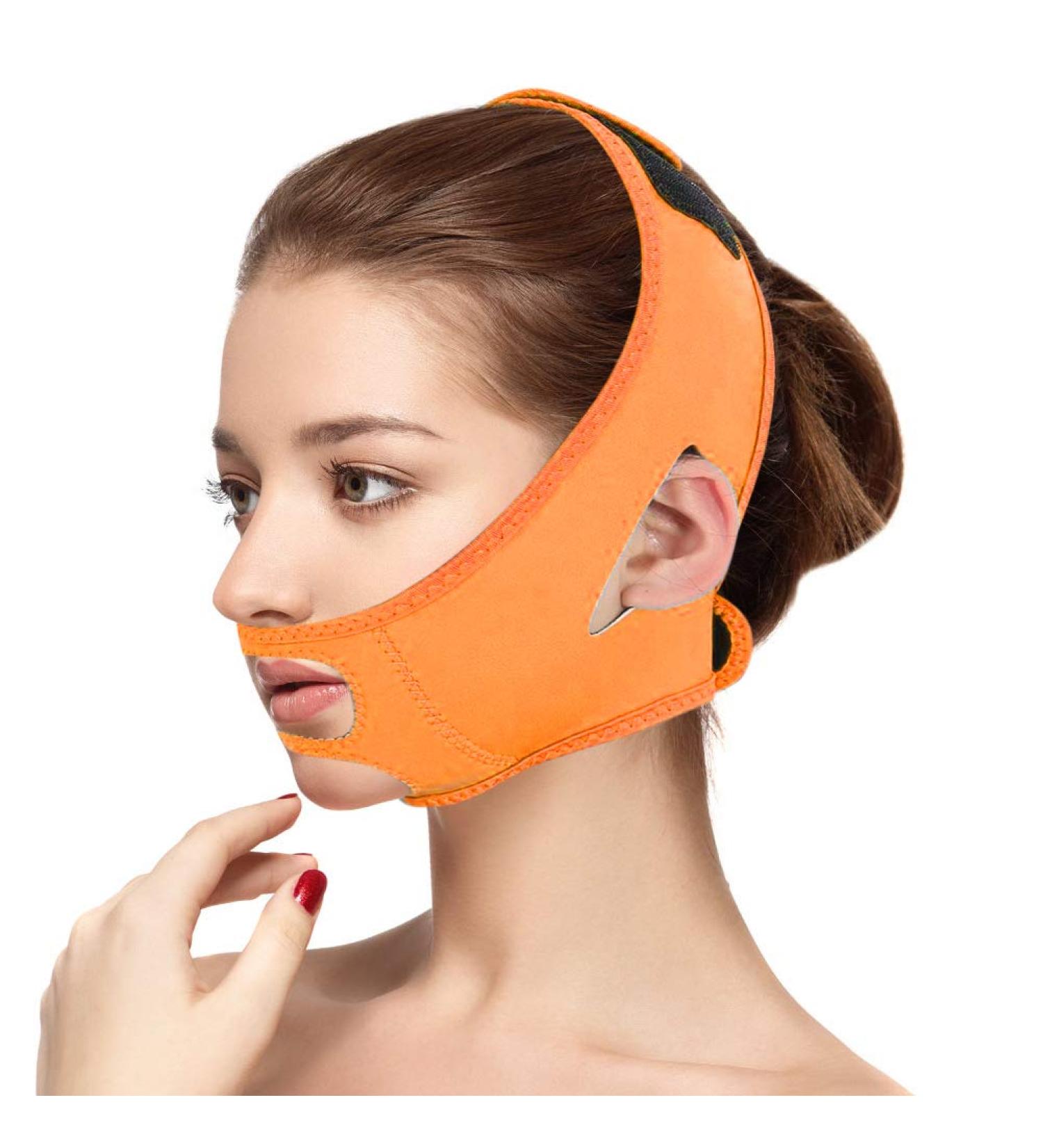 Sonew Facial Slimming Mask Face Bandage diving fabric for Face Care Thin Neck Facelift Double Chin for Women(Blue Orange and Purple)(Orange) - Buy Online on GoSupps.com
