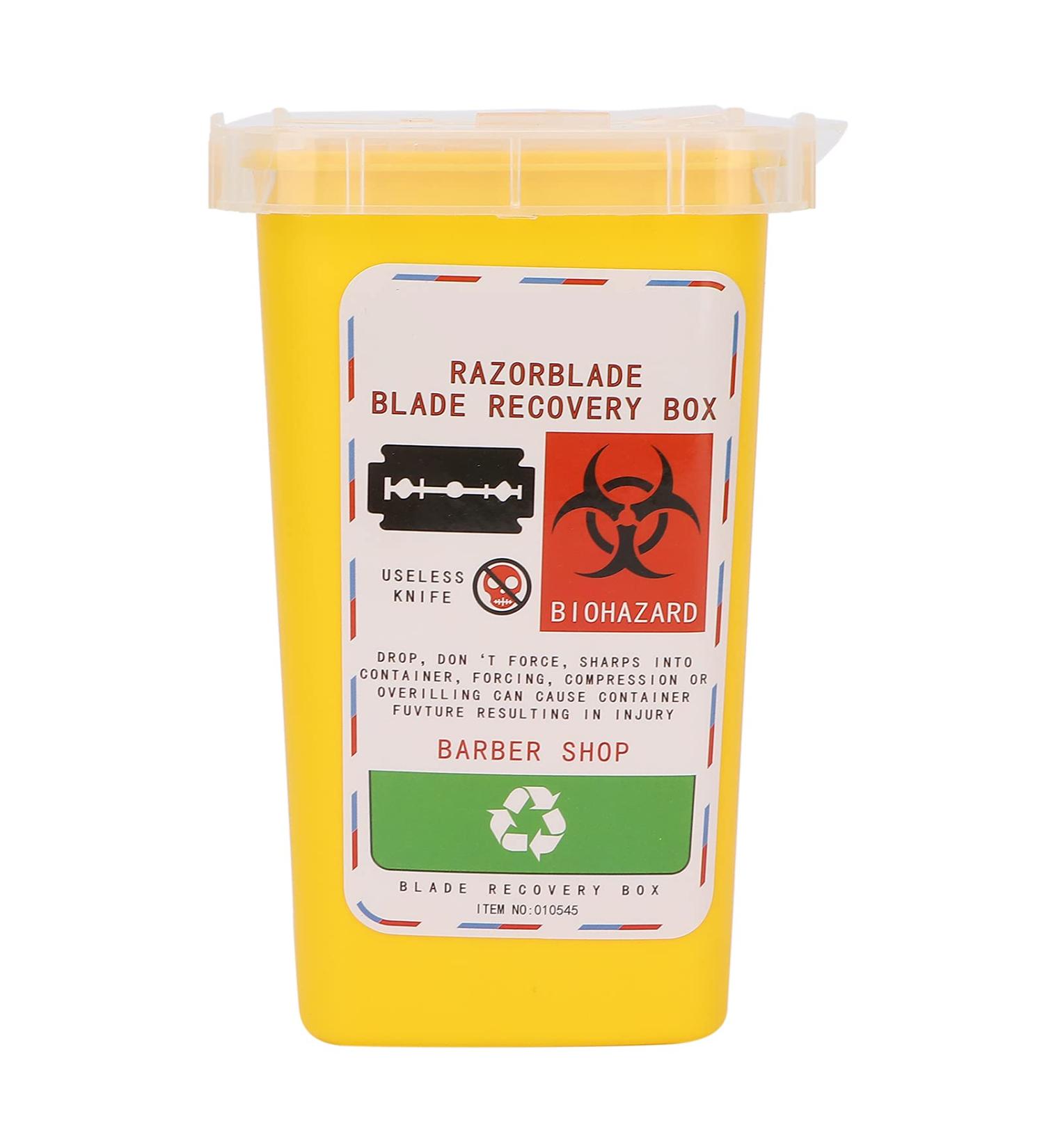 Sharps Disposal Container Disposal Blade Container Barbershop Hair Salon Shaving Knife Blade Disposal Collect Box for Home and Professional use(yellow) - Buy Online on GoSupps.com