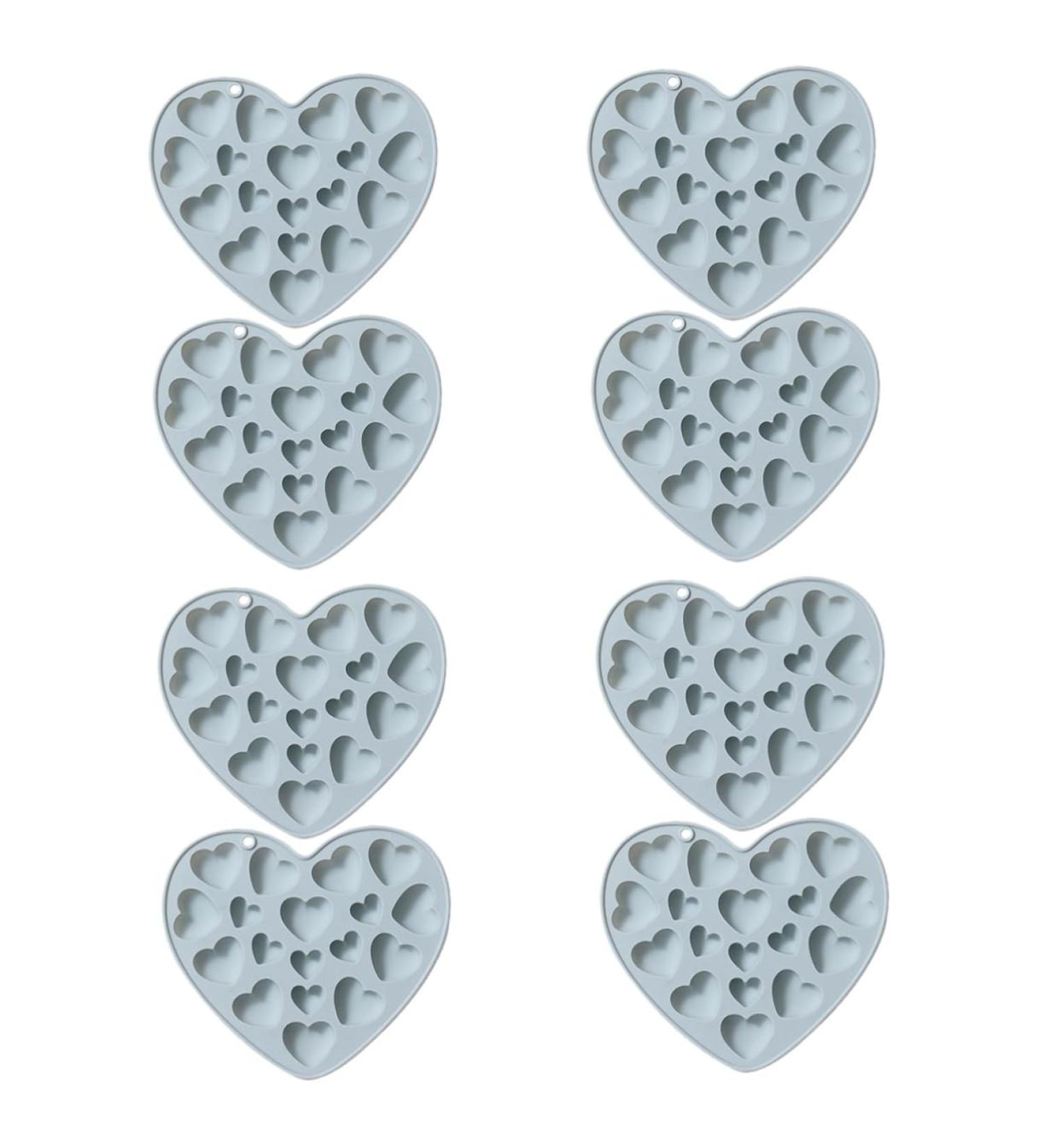 BESTonZON 8 Pcs Mold Mousse Cake Heart Keychain Chocolate Heart Firefighter Gifts Christmas Candy Heart Muffin Love Shaped Cake Mould Candy Chocolate Food Grade Silicone Halloween Jelly Bluex4pcs 17.1x15.1cmx4pcs - Buy Online on GoSupps.com