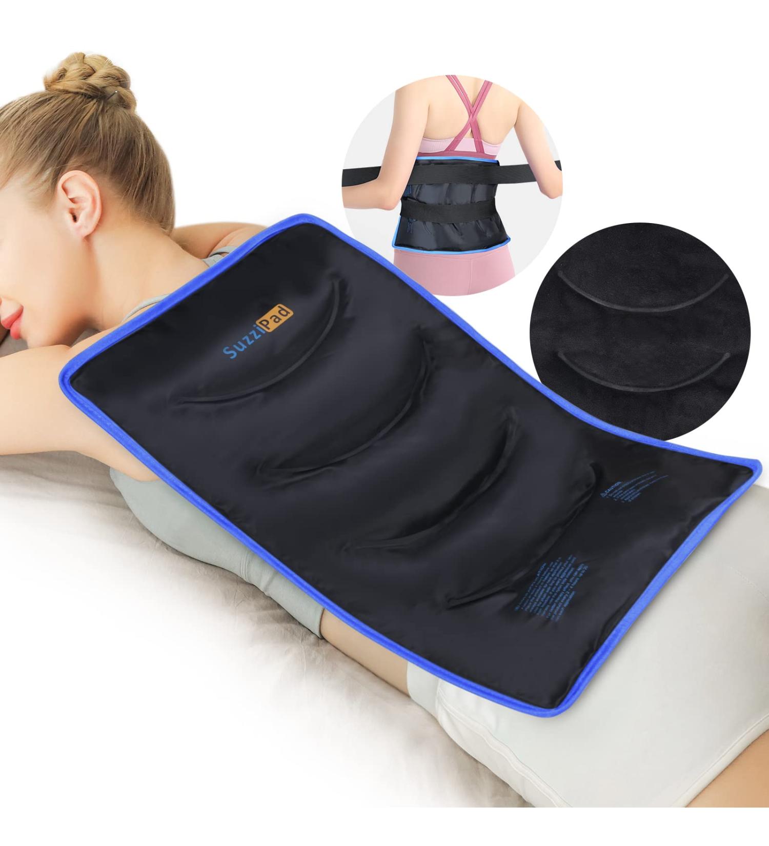 SuzziPad XXL Ice Pack for Back Pain Relief - 13x21 Gel Cold Pack with 2 Straps | Ideal for Swelling, Bruises, Sprains, Post-Surgery - Buy Online on GoSupps.com