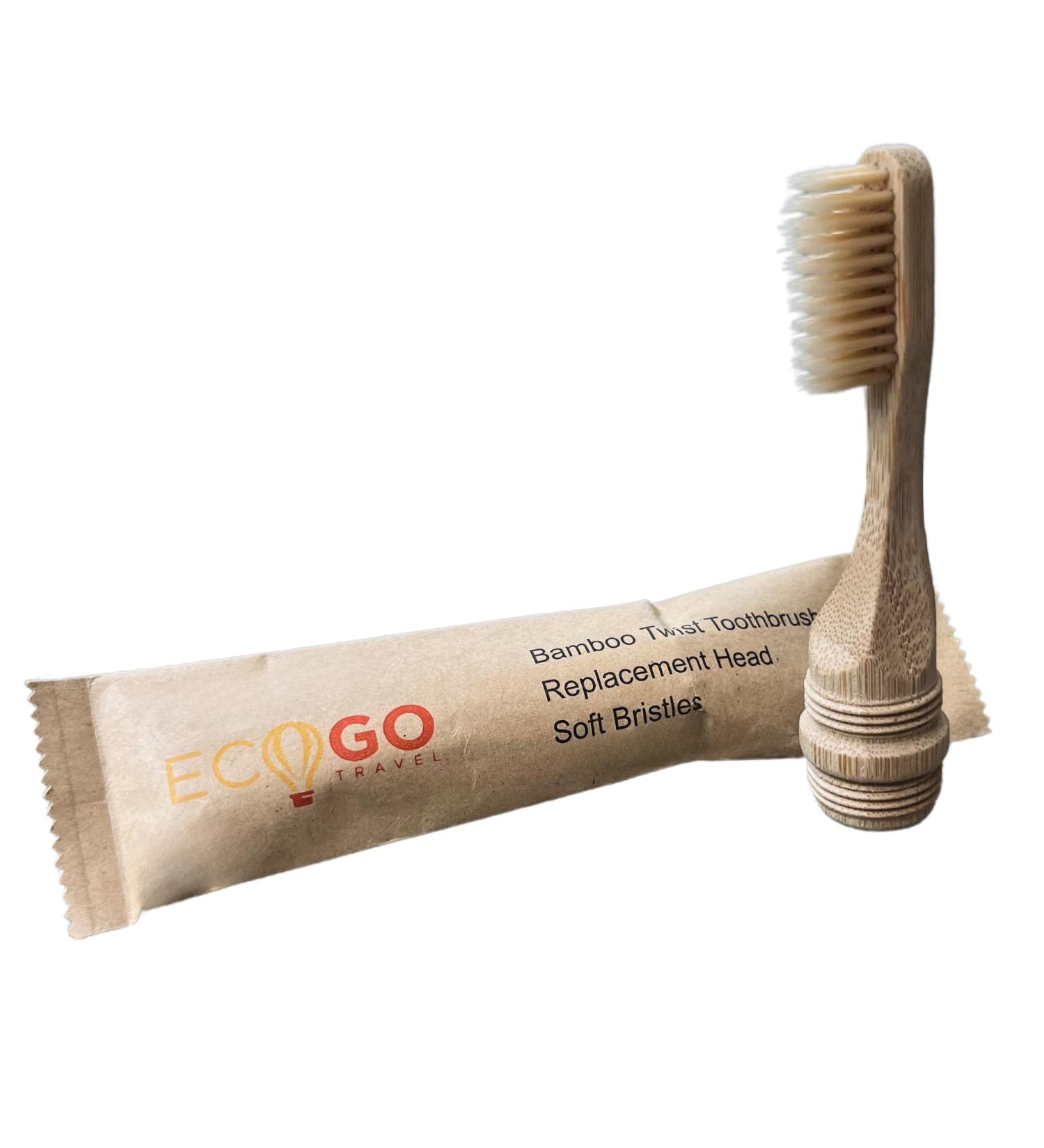 Replacement Head for EcoGoTravel Bamboo Toothbrush - BPA Free Soft Bristles | Sustainable Oral Care - Buy Online on GoSupps.com