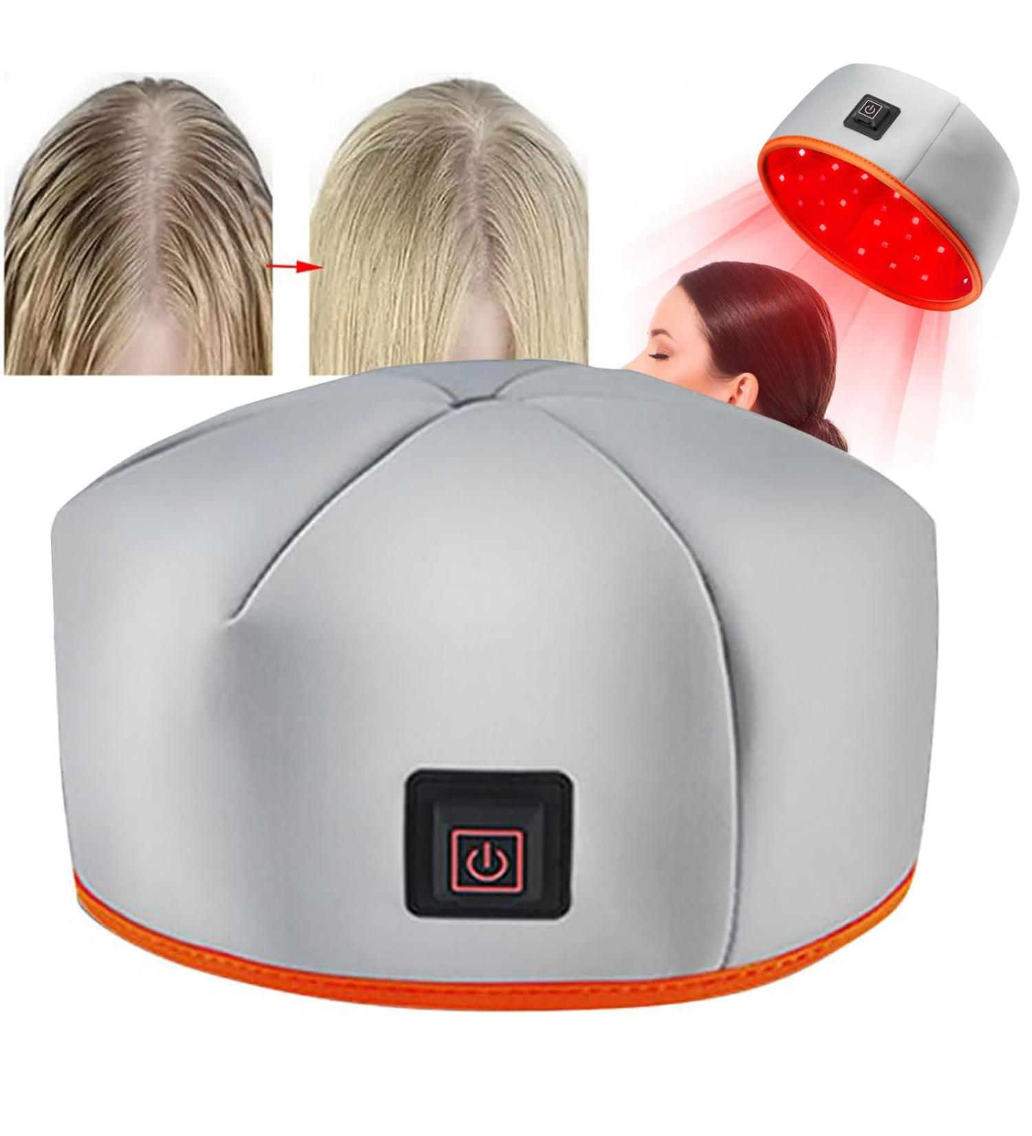 GplHAIN Red Light Hair Growth Cap Dual Wavelength Hair Growth Cap with 120 LEDs (660nm+850nm) Anti Hair Loss/Fatigue Relief Grey - Buy Online on GoSupps.com