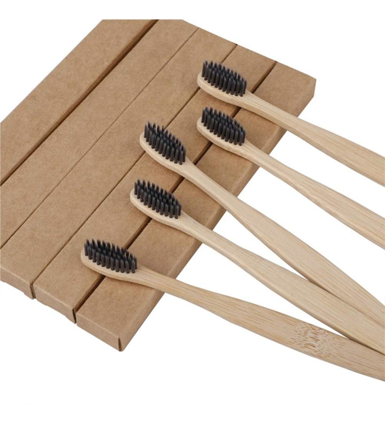 10 Eco-Friendly Bamboo Toothbrushes - Soft Bristles Reusable & Sustainable Oral Care - Buy Online on GoSupps.com