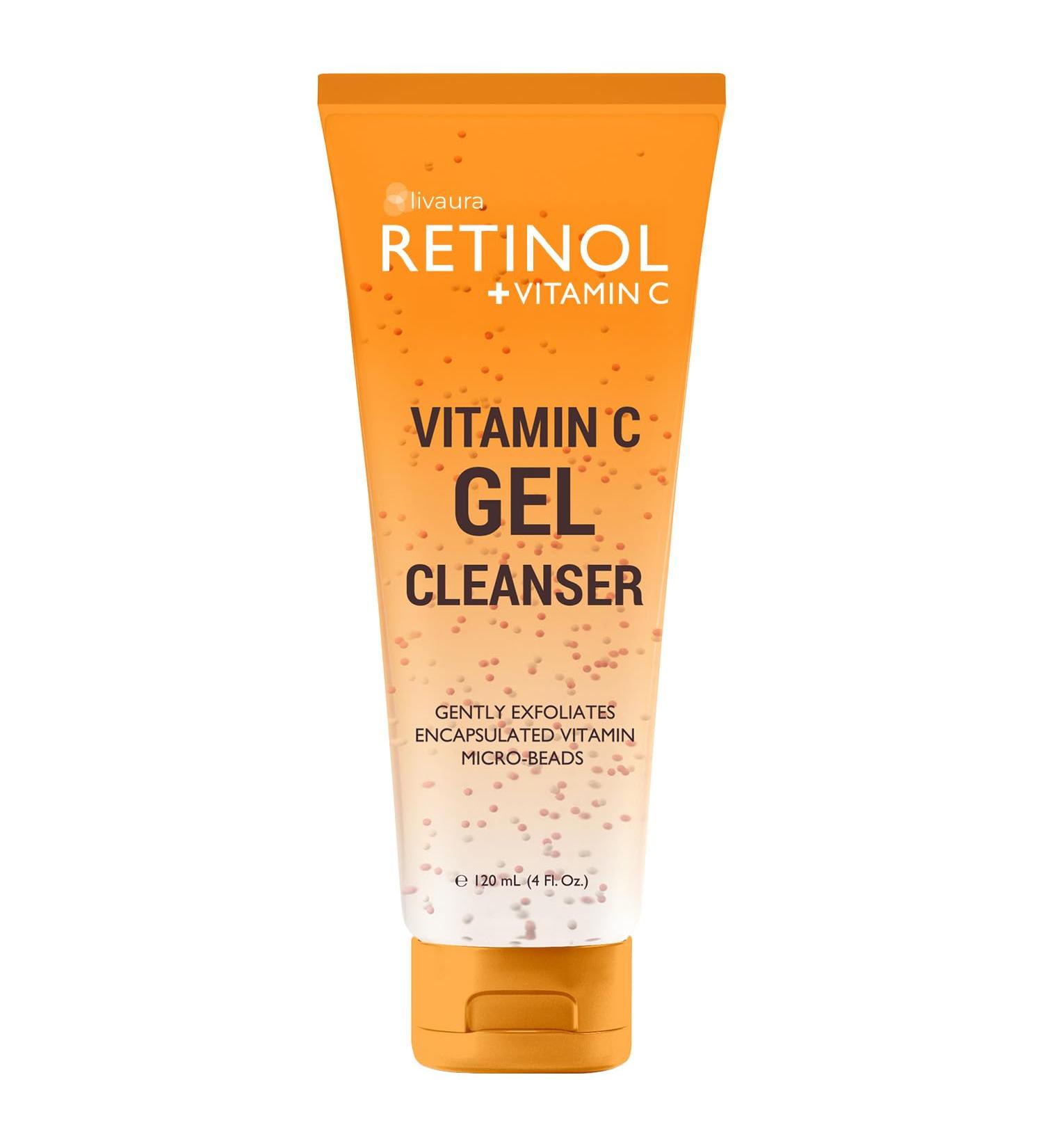 LIVAURA Retinol + Vitamin C Cleanser Face Wash Brightens and Reduces Signs of Aging Fine Lines and Uneven Texture 4 Oz - Buy Online on GoSupps.com