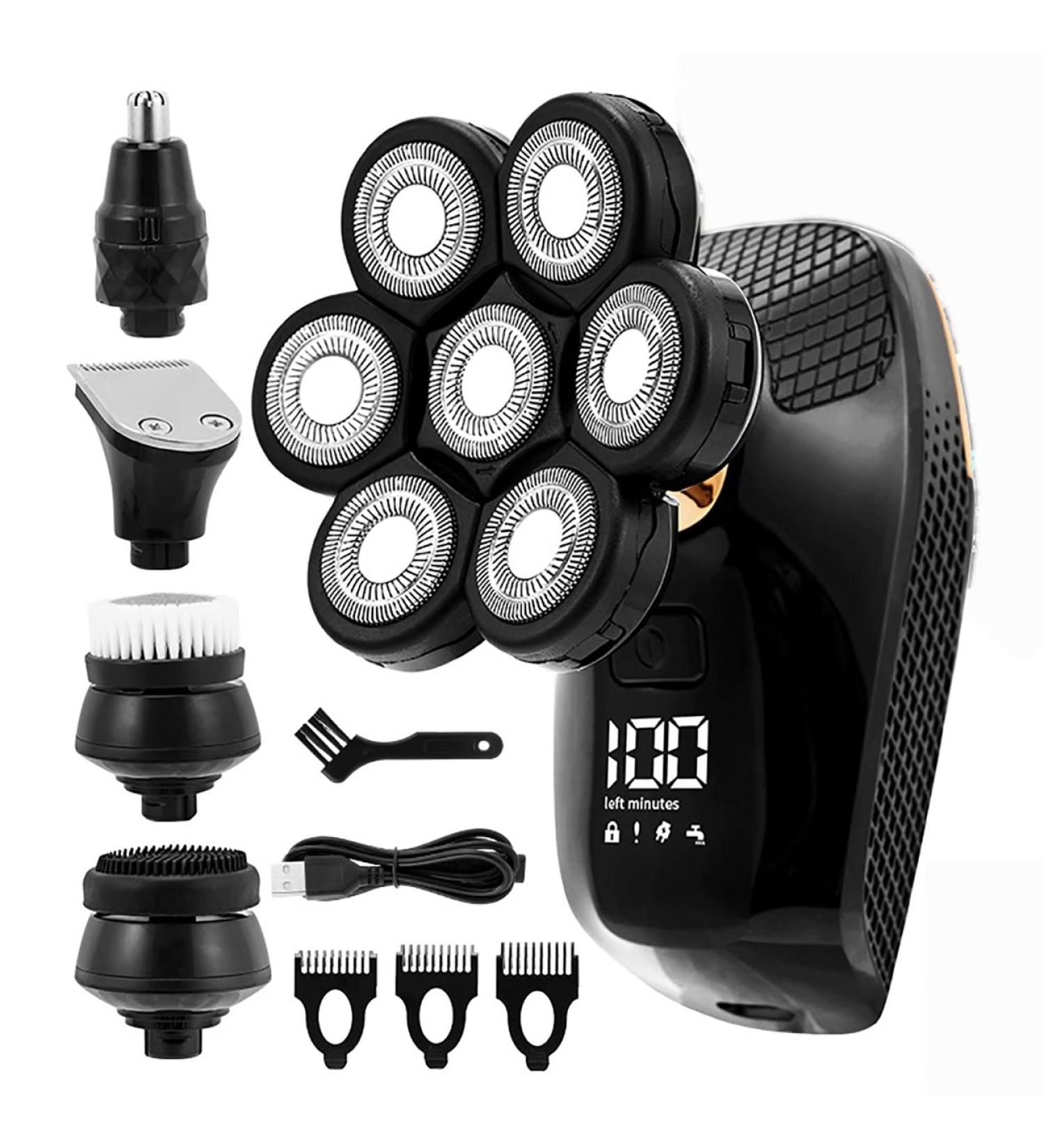 Premium 5-IN-1 Head Shaver for Bald Men - Waterproof 7D Electric Razor & USB Trimmer - Buy Online on GoSupps.com