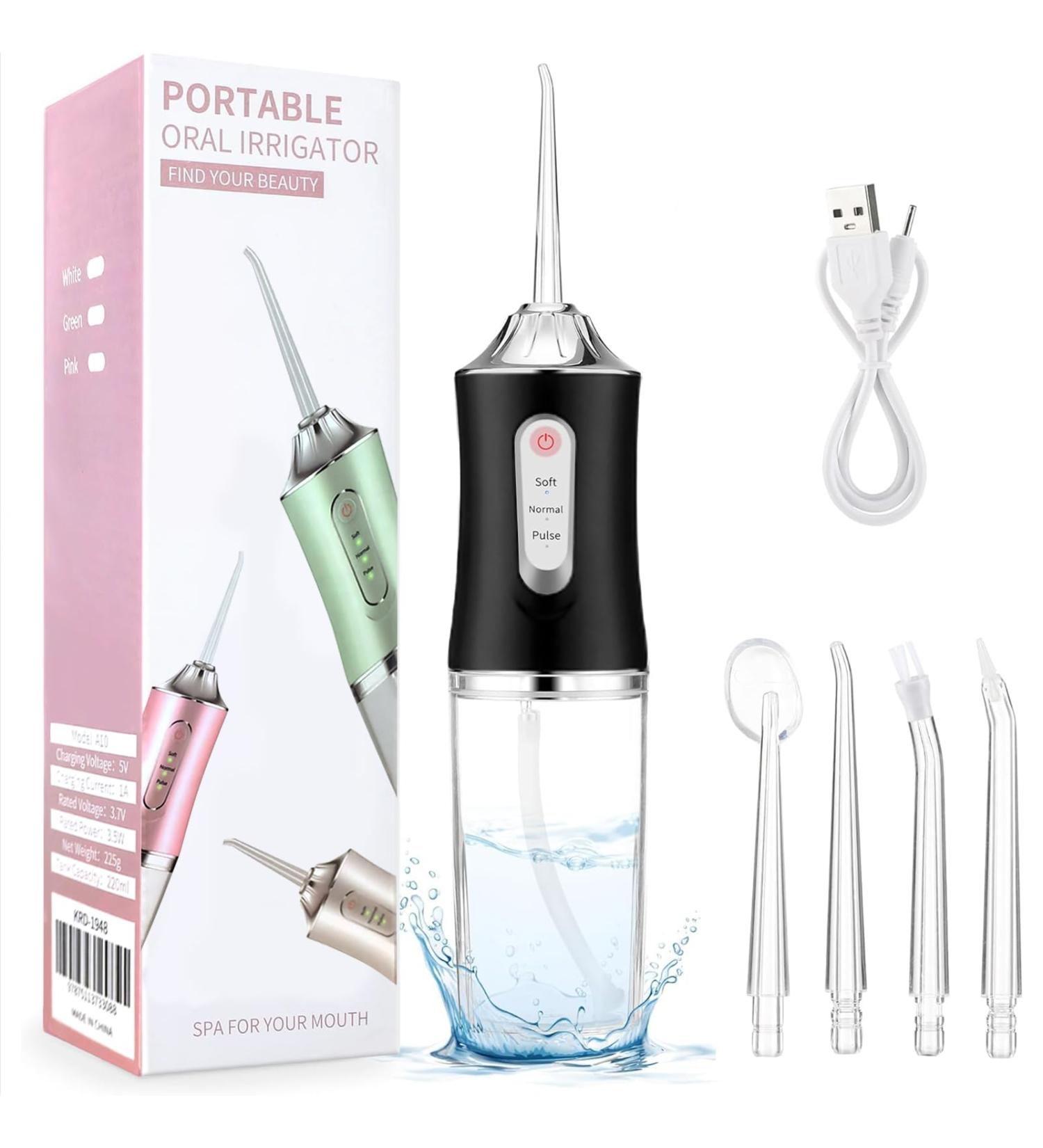 Yunlism Cordless Water Flosser Rechargeable - Waterproof Portable Cordless Dental Oral Irrigator Water flosser for Teeth 220Ml Cleanable Water Tank for Home and Travel - Buy Online on GoSupps.com