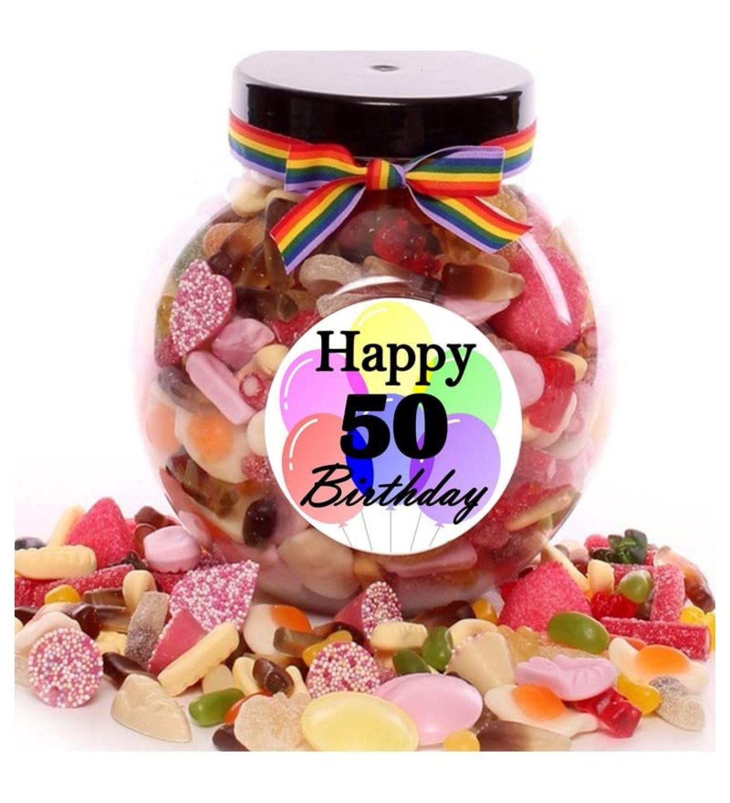 50th Birthday Personalised Sweet Jar - 1800g