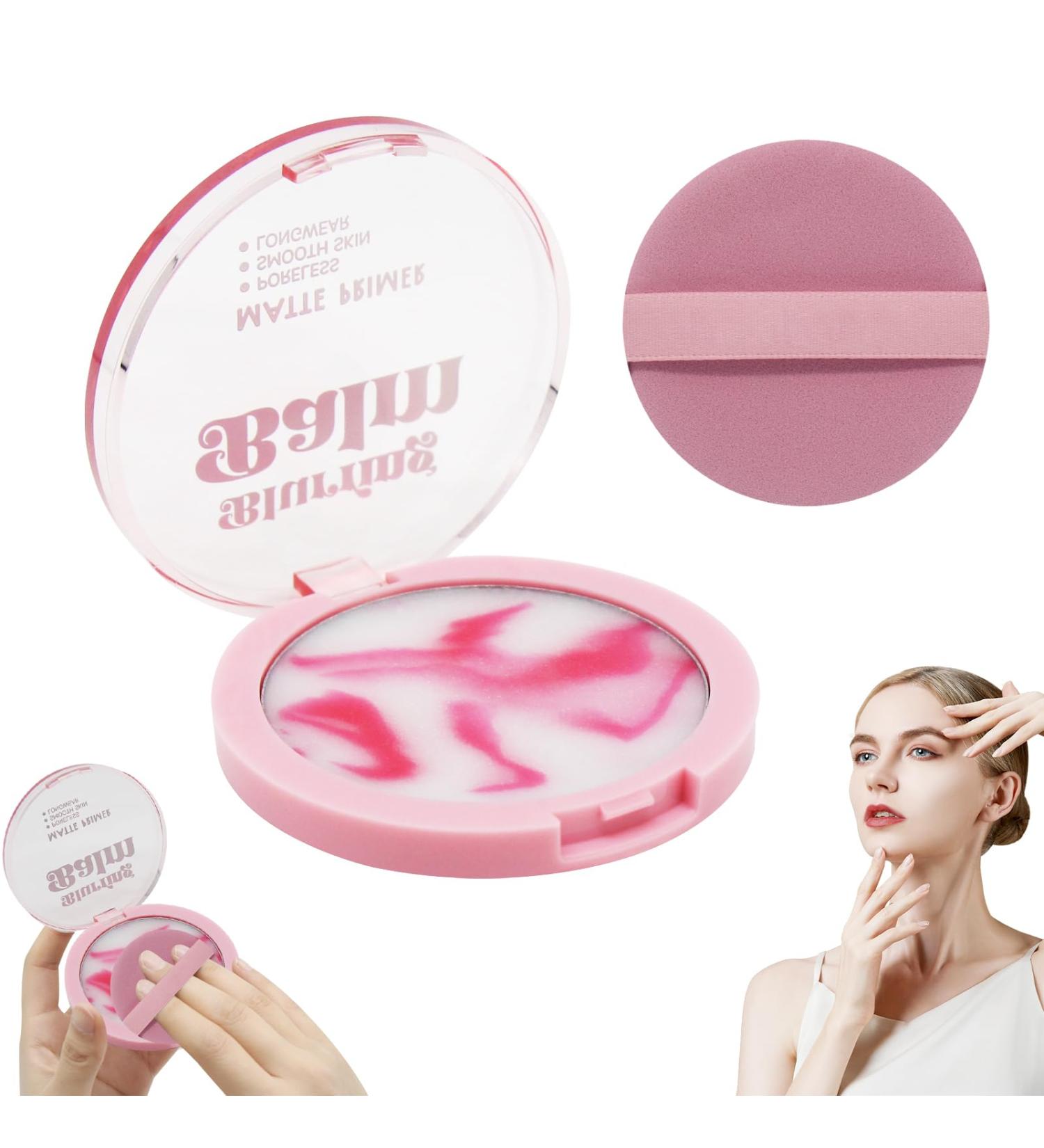 Horuili Face Oil Controlling Powder Face Setting Powder Makeup Powder Fixer Oil Control Face Pressed Powder Face Setting Powder Matte Long-Lasting (Pink) - Buy Online on GoSupps.com
