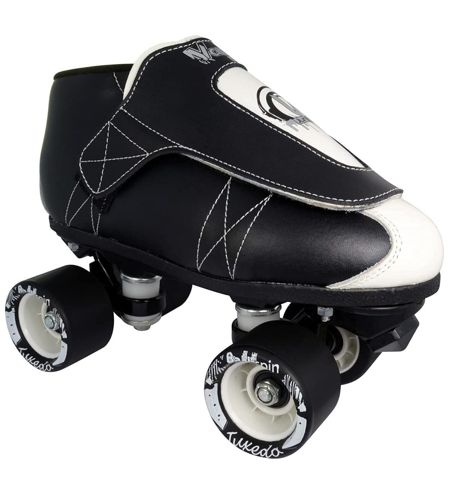 VNLA Junior Tuxedo Jam Skates - Indoor Roller Skates for Tricks & Speed Skating - Black/White - Size 7 Men's/8 Women's - Buy Online on GoSupps.com