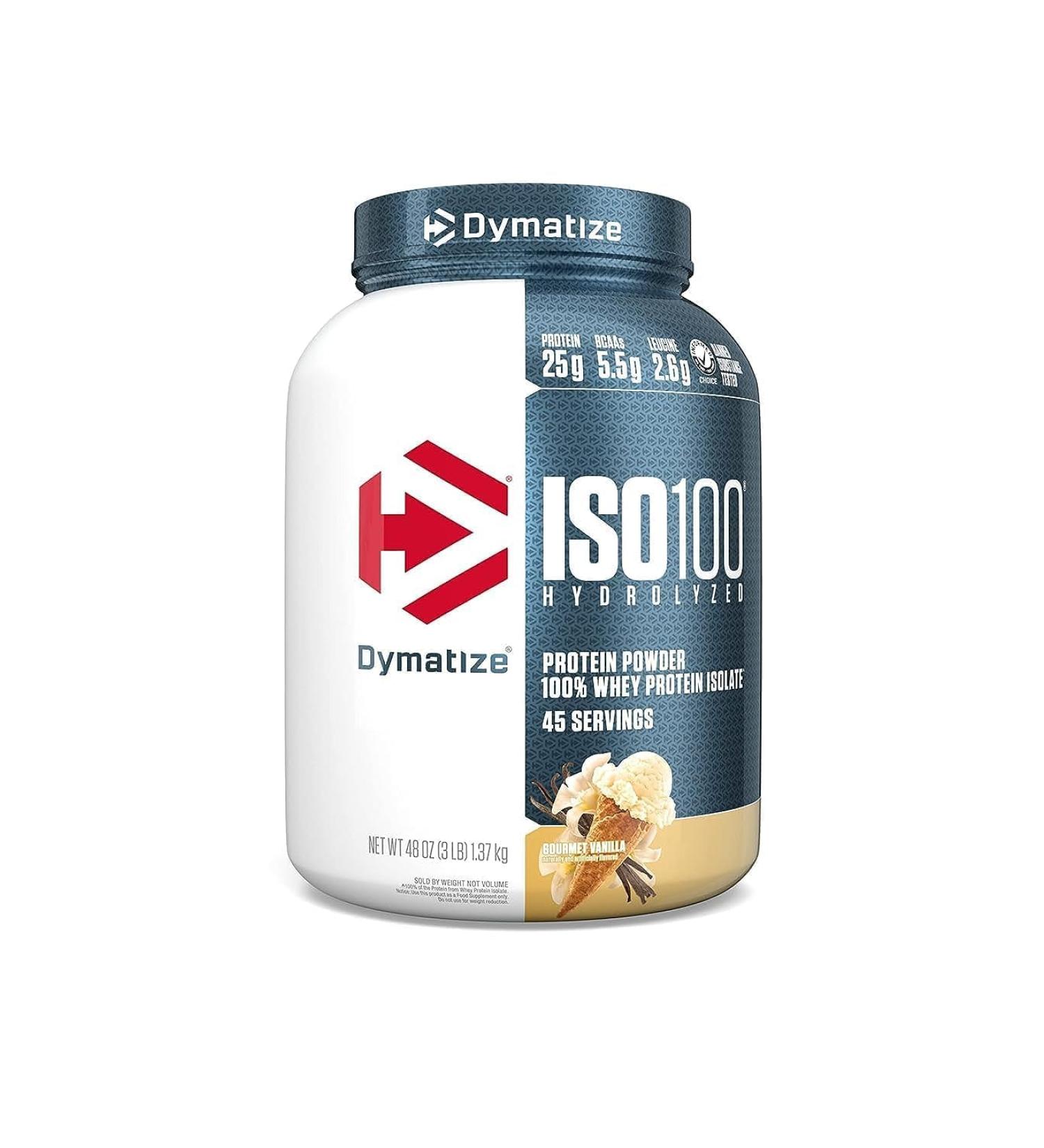 Dymatize ISO 100 Whey Protein Powder Isolate - Gourmet Vanilla 3 lbs | Premium Protein for Muscle Gain & Recovery - International Shipping Available - Buy Online on GoSupps.com