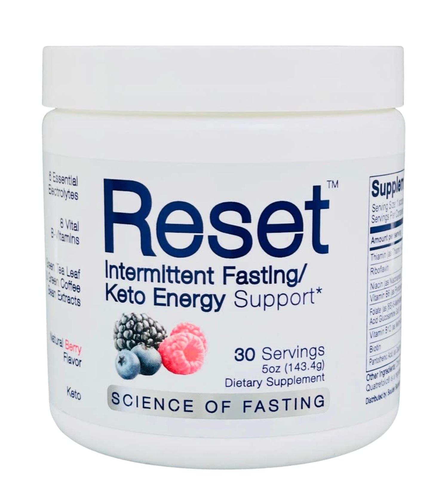 Reset Fasting Electrolyte Energy | Himalayan Pink Salt, B-Complex Vitamins, Zinc, Trace Minerals, Green Tea & Coffee Extract | Pro Keto Formula - Buy Online on GoSupps.com