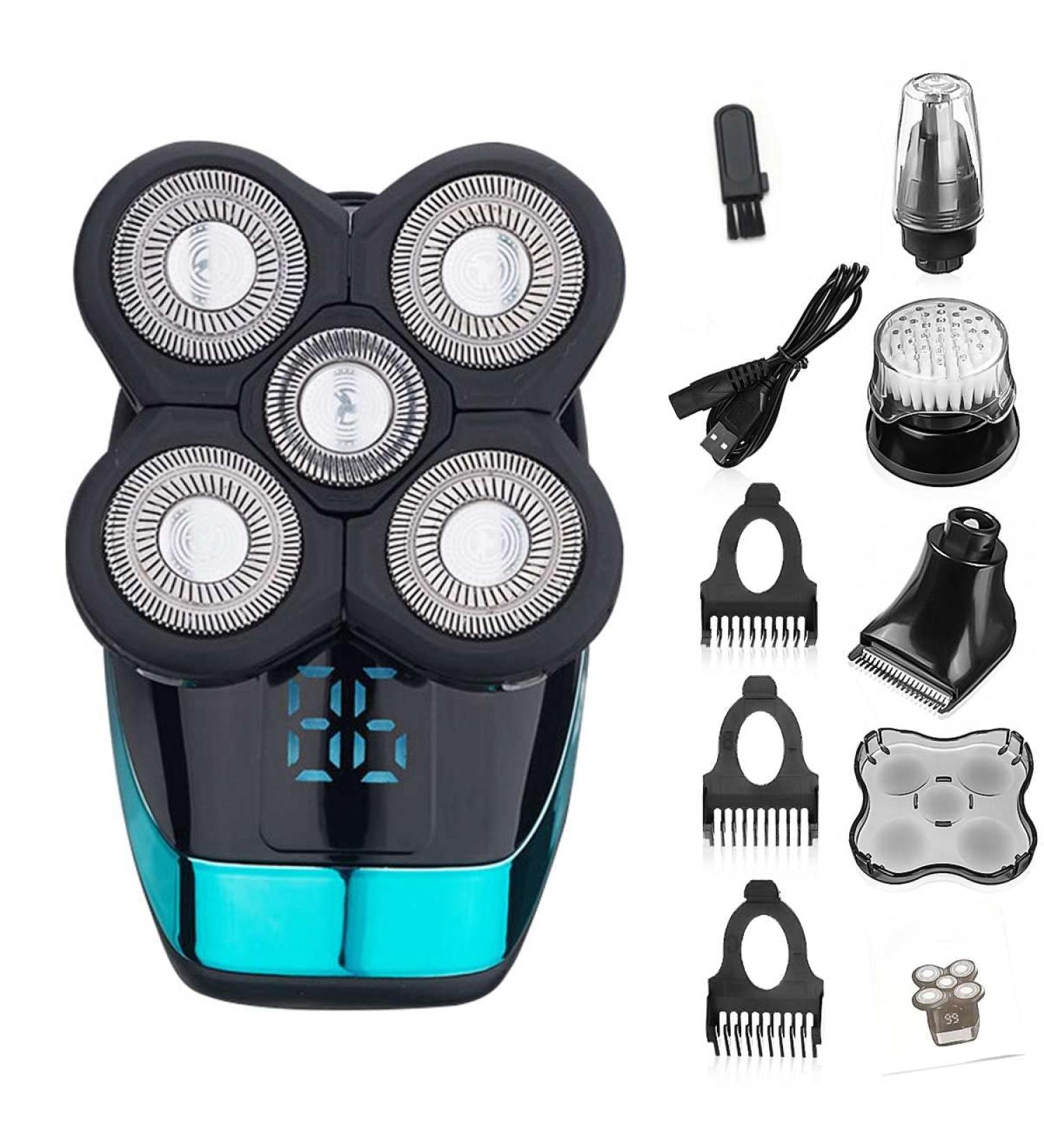 Buy 5 in 1 Electric Razor for Men - 4D Bald Head Shaver & USB Rechargeable Hair Trimmer - Buy Online on GoSupps.com
