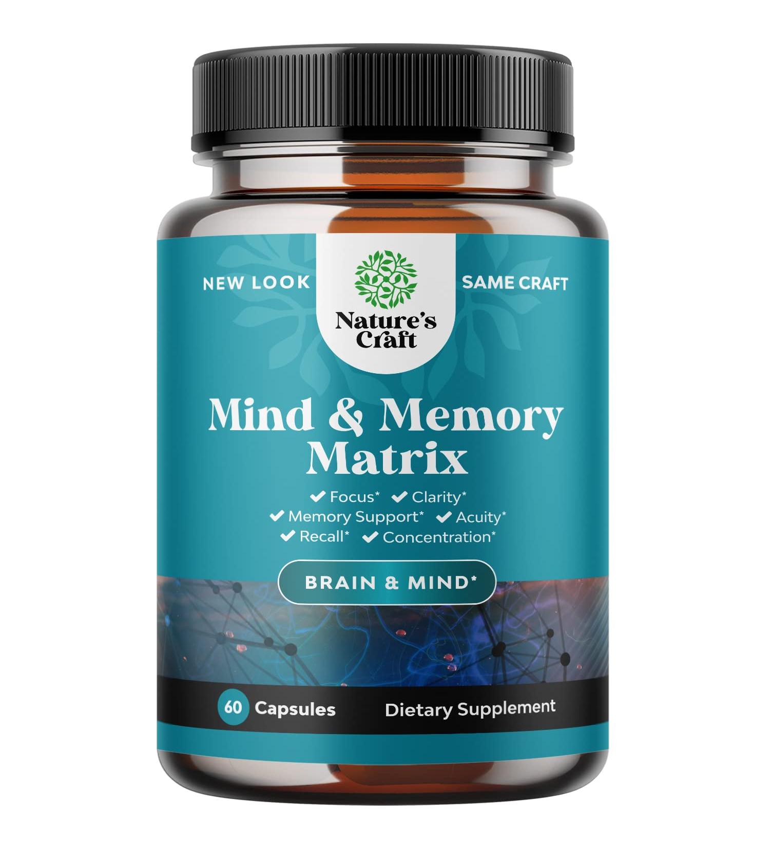 Brain Boosting Natural Supplement | Green Tea Extract and DMAE | 60 Capsules by Natures Craft - Buy Online on GoSupps.com