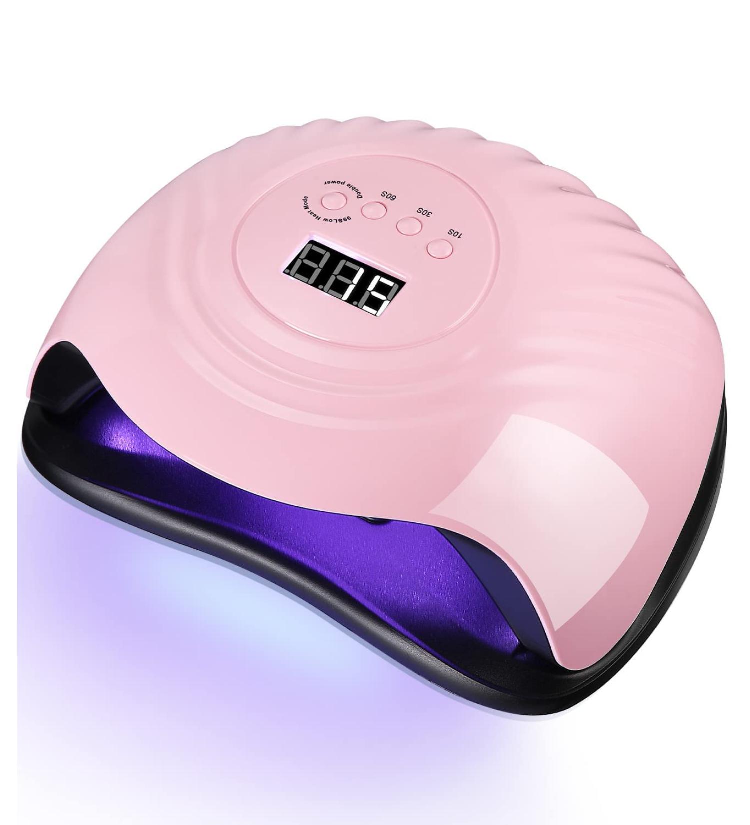 Birshe Geln gel Lamp UV LED 168W - Professional Portable Nail Dryer with Timer & LCD Display | Gel Nail Polish Drying - Playful Pink - Buy Online on GoSupps.com