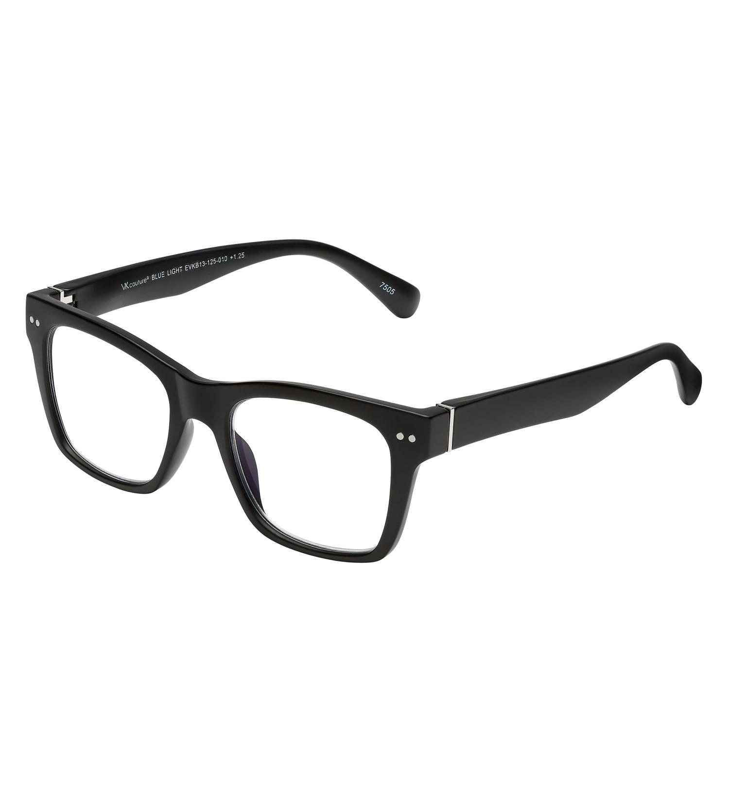 SAV Eyewear Blue Light Readers - Barcelona Design +1.25 Magnification Stylish Black Glasses for Eye Protection - Buy Online on GoSupps.com
