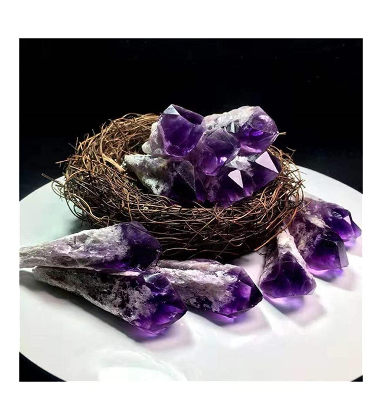 3pcs Natural Rough raw Gemstone Purple Amethyst Cluster Minerals for Teaching Crafts HOMEZHOU - Buy Online on GoSupps.com