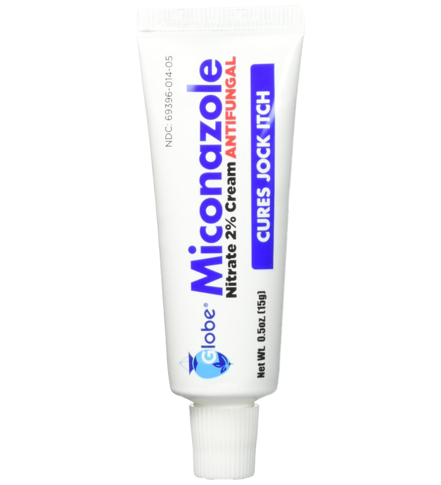 Miconazole Globe Nitrate 2% Antifungal Cream Cures Most Athletes Foot Jock Itch Ringworm. 0.5 OZ Tube