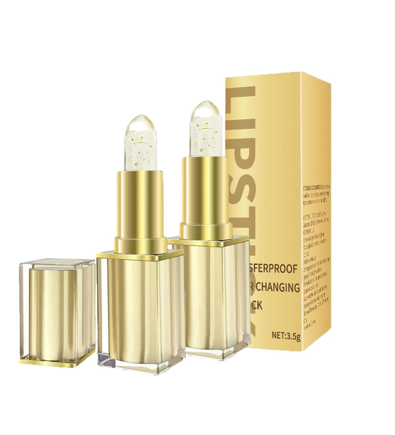 Lot De 2 Rouges L vres Changeants De Couleur Rouge L vres Cristal Dor Hydratant Longue Dur e Texture Lisse Et Pigment e Brillant L vres - Buy Online on GoSupps.com