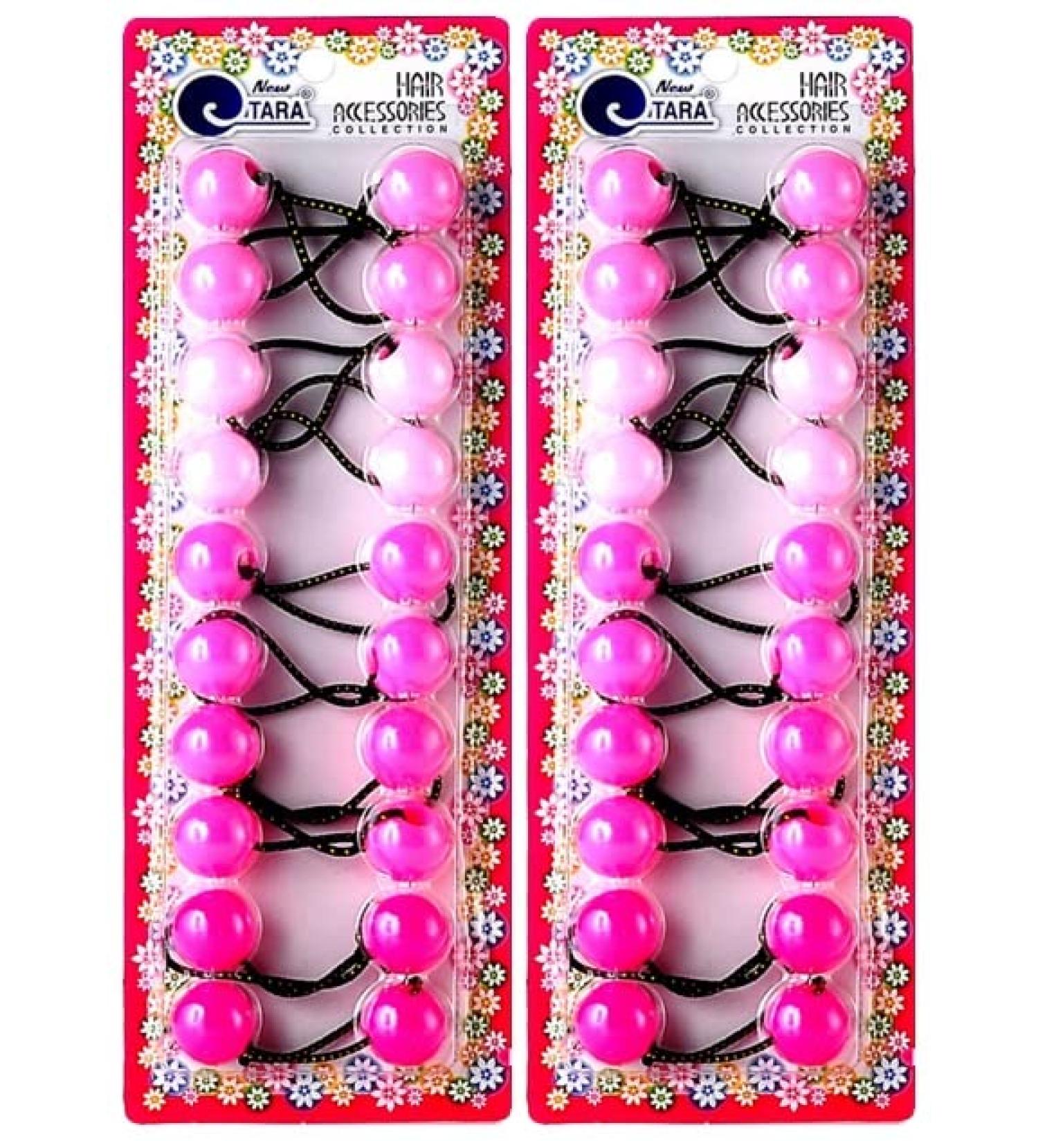 Tara Girls Twinbead Ponytail Elastics Pack of 2 - Multi Cute Designs (BT07) - Buy Online on GoSupps.com