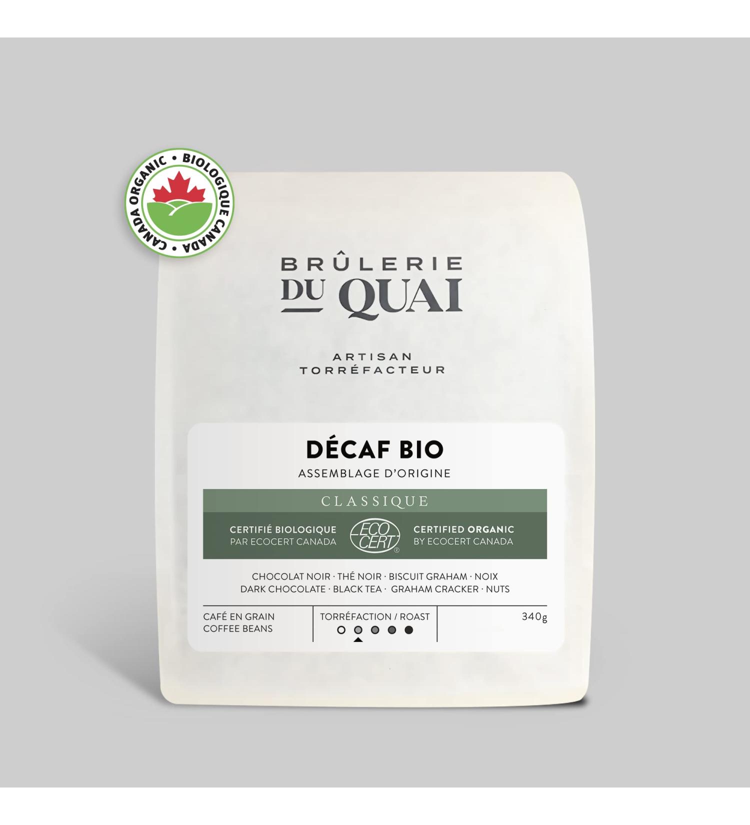 Decaf Organic Coffee - Medium Roast - Whole Beans - 340g - Br lerie du Quai and Design D caf Bio - Medium Roast 340 g (Pack of 1) - Buy Online on GoSupps.com