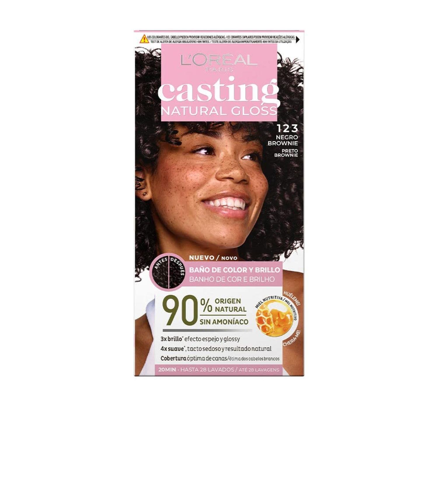 Semi-Permanent Hair Color L'Oreal Make Up Casting Natural Gloss Ammonia-Free Nº 123-negro brownie (180 ml)