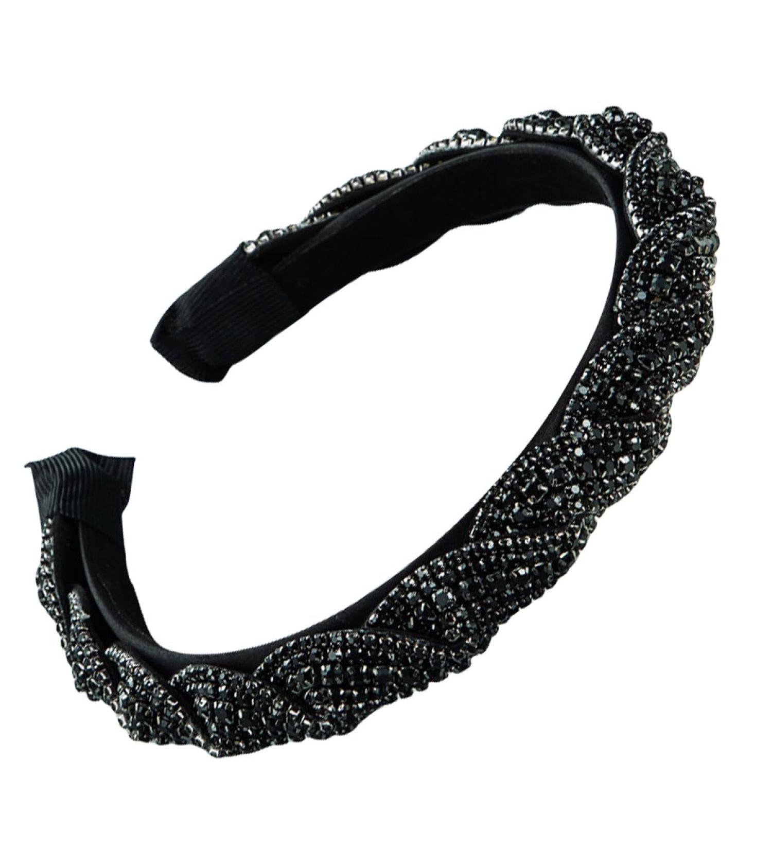 scicent Black Headband Fashion Padded Hair Band Rhinestone Headbands Crystal Head Band Wedding Hair Accessories for Women Girls Hair Decoration for Daily Wearing Make Up Party - 26803 - Buy Online on GoSupps.com