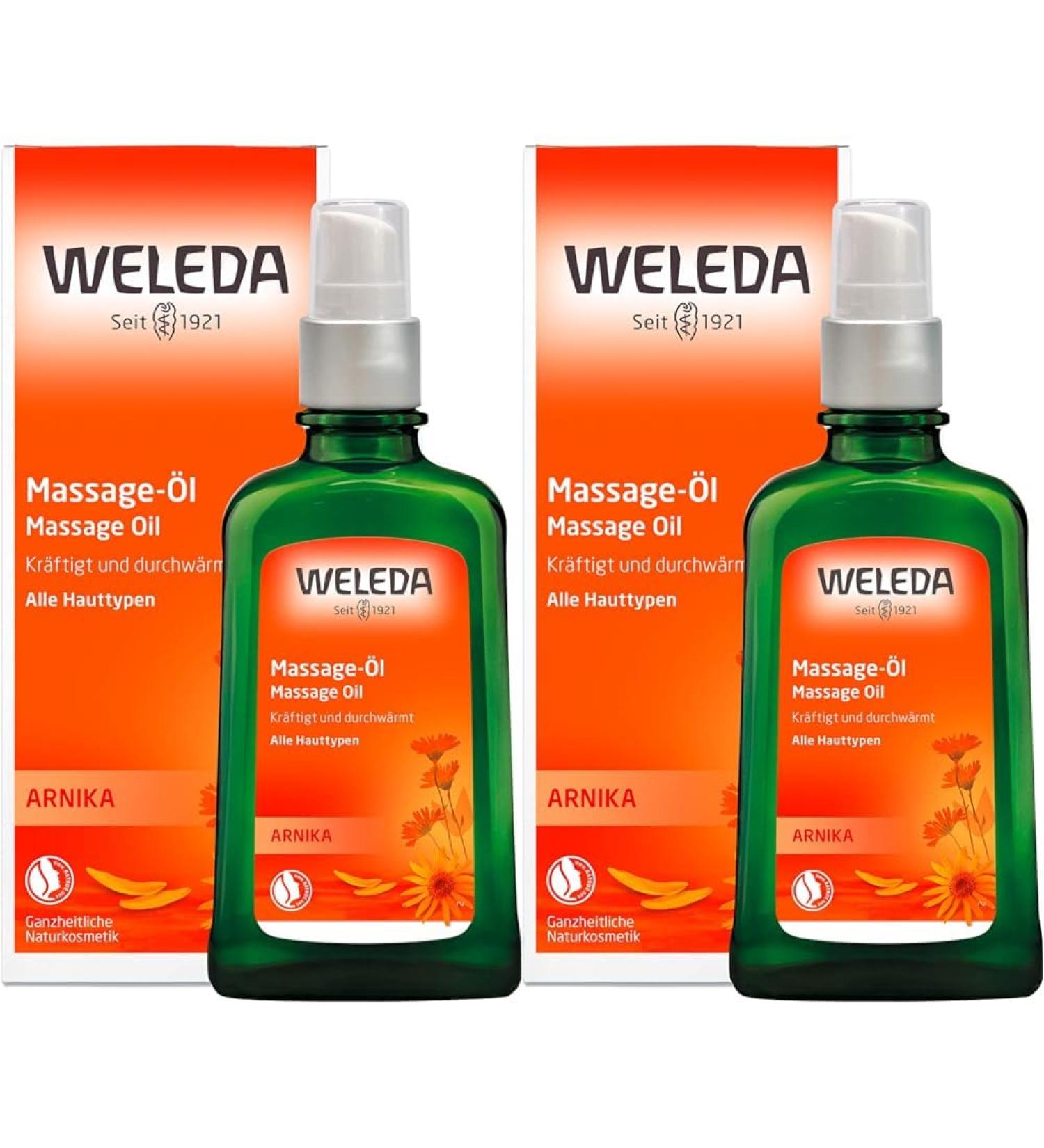 Weleda Bio Arnika Massage Oil 100 ml Nourishing Natural Body Oil for Muscle Tension & Cramps Ideal Pre & Post Sports Buy 2 Pack - Buy Online on GoSupps.com