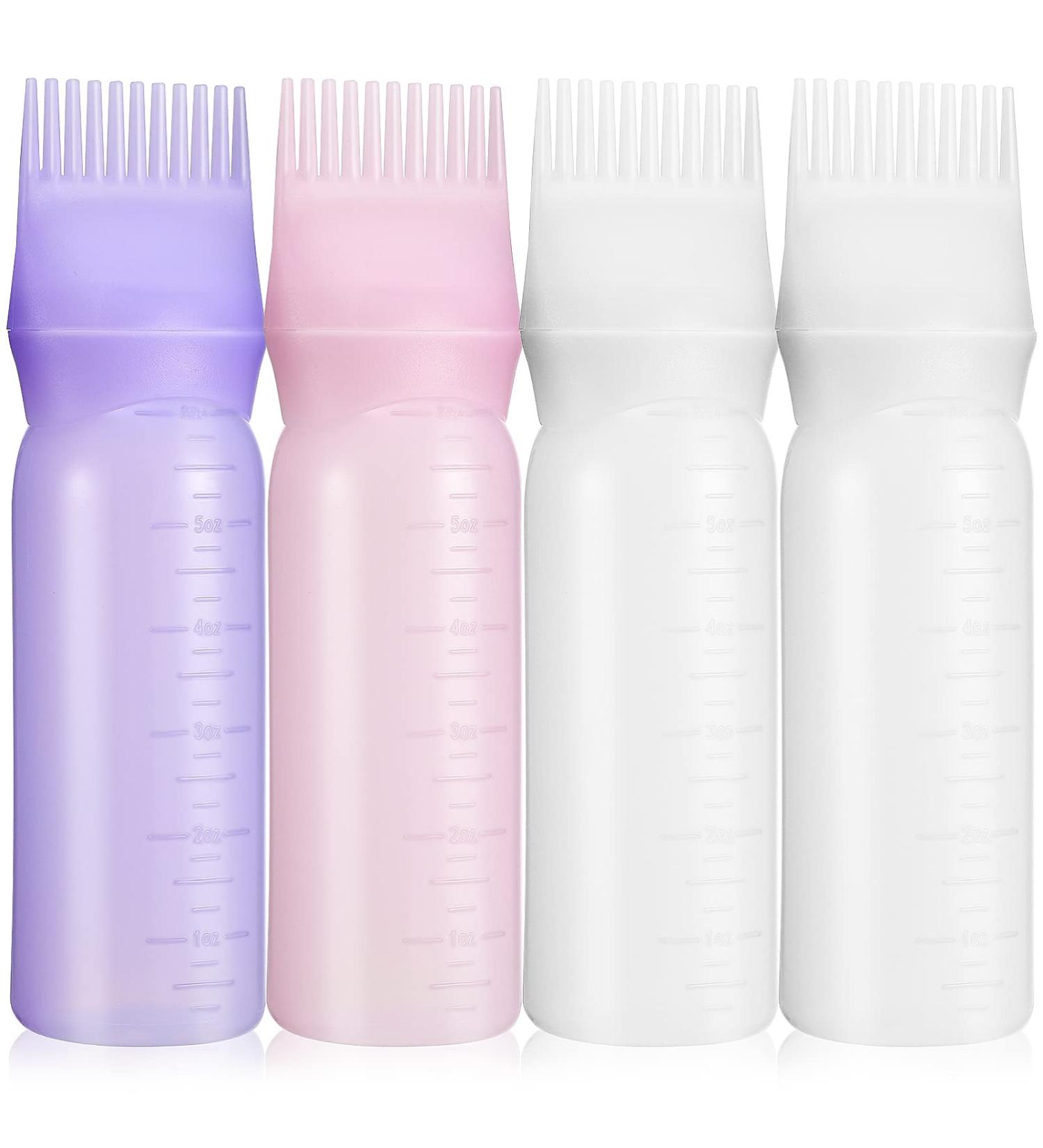 Lurrose Root Comb Applicator Bottle 4 Pack 6 Ounce - Hair Dye Brush with Graduated Scale - Buy Online on GoSupps.com