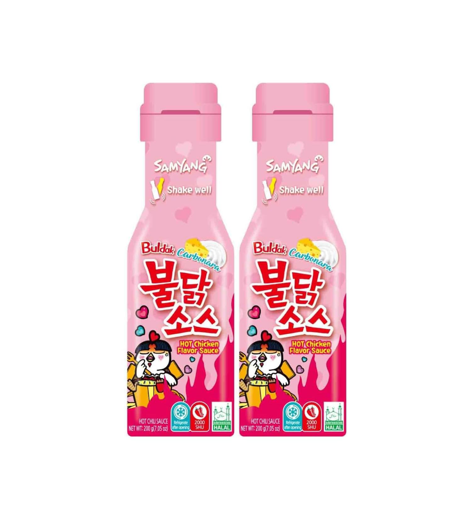 SAMYANG Buldak Carbonara Sauce 200g 2 Pack Korean Fire Noodle Challenge Hot Chicken Flavor Ramen Spicy Noodle Tteokbokki Rabokki Buldak Rabokki  - Buy Online on GoSupps.com