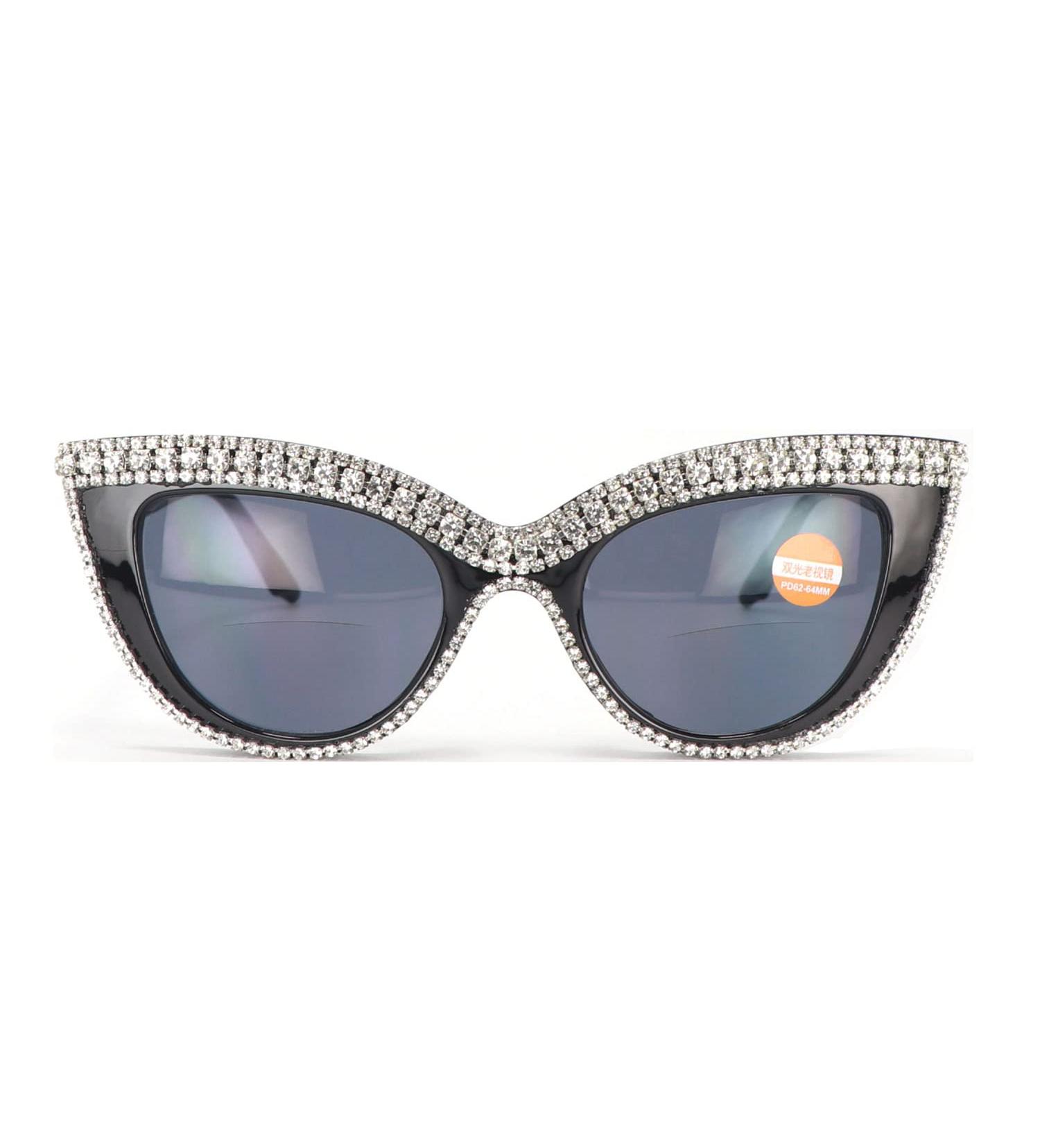 Shop Stylish Bifocal Rhinestone Cat Eye Reading Sunglasses for Women - Trendy & Comfortable - Buy Online on GoSupps.com