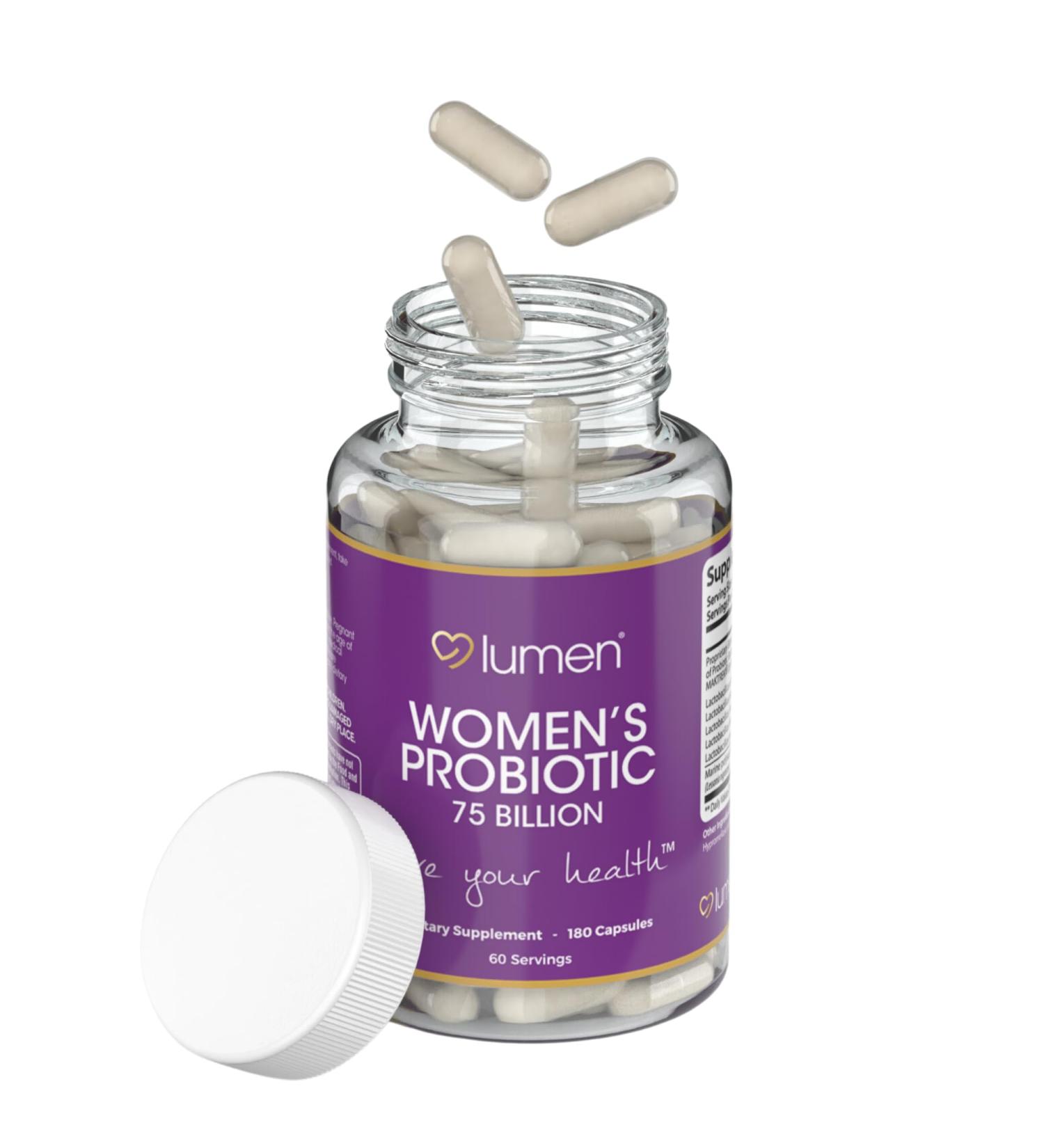 Lumen Naturals Women's Probiotic 75 Billion CFU - Multiple Strains - Maktrek Technology - 180 Count - 60 Servings (180 Count (Pack of 1)) - Buy Online on GoSupps.com