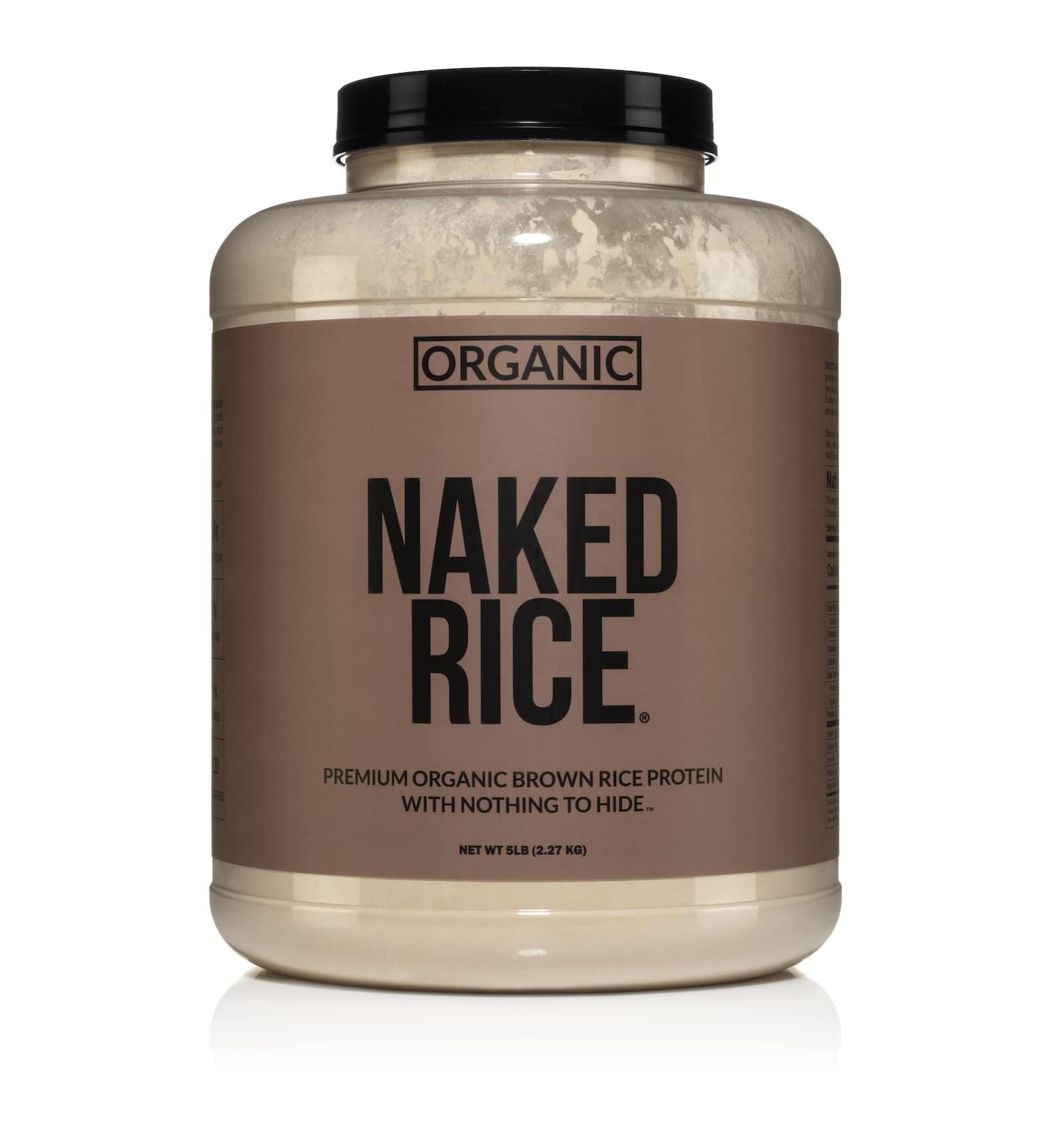 Naked Rice Organic Brown Rice Protein Powder - 5lb Bulk | GMO-Free, Gluten-Free, Soy-Free | Plant-Based Vegan Protein with No Artificial Ingredients - 76 Servings - Buy Online on GoSupps.com