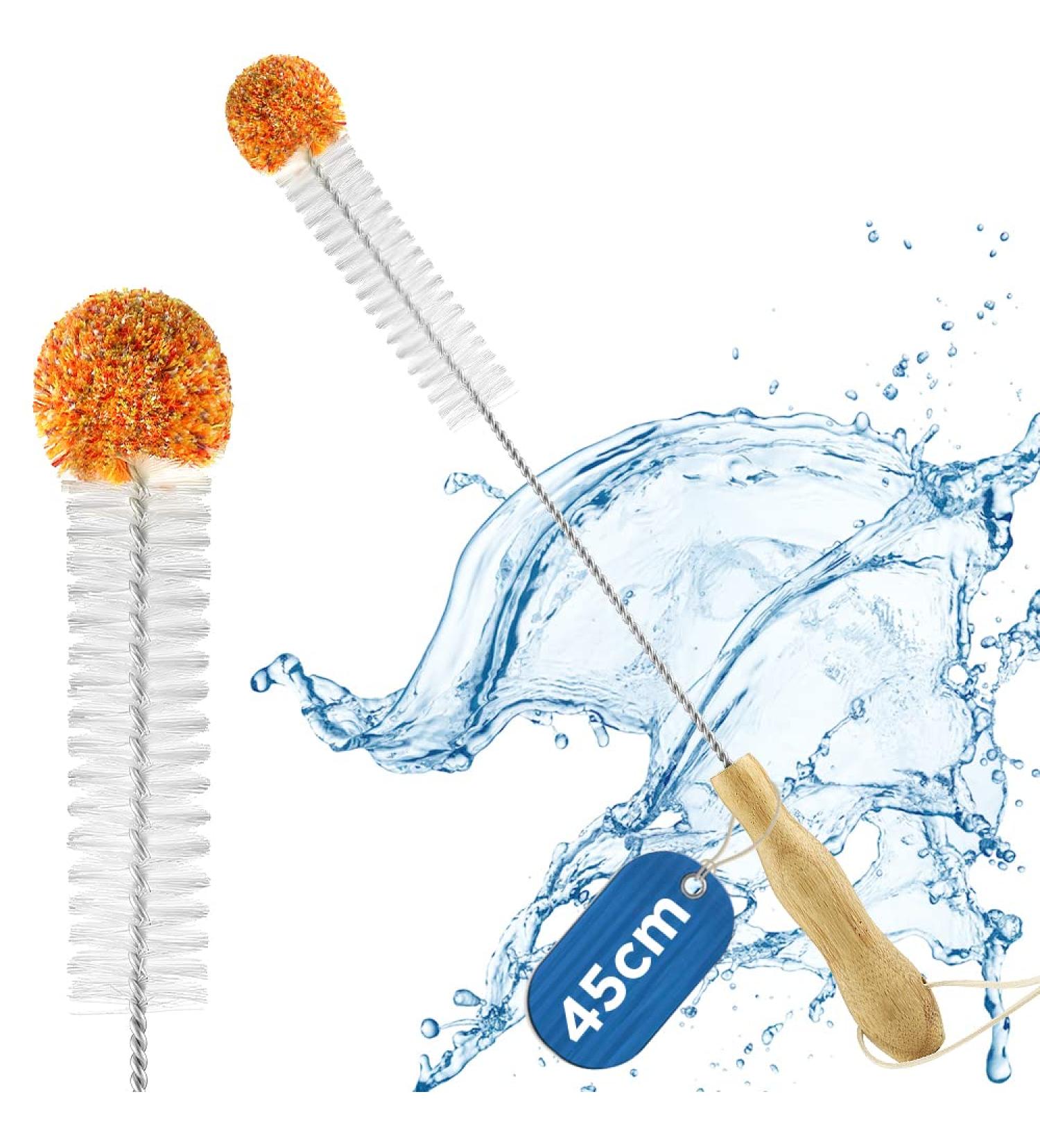 ECOOE 45cm Long Bottle Brush - Scratch-Free Cleaner for SodaStream Vases & Glass Bottles | Soft Plush Bommy Cleaning Brush - Buy Online on GoSupps.com