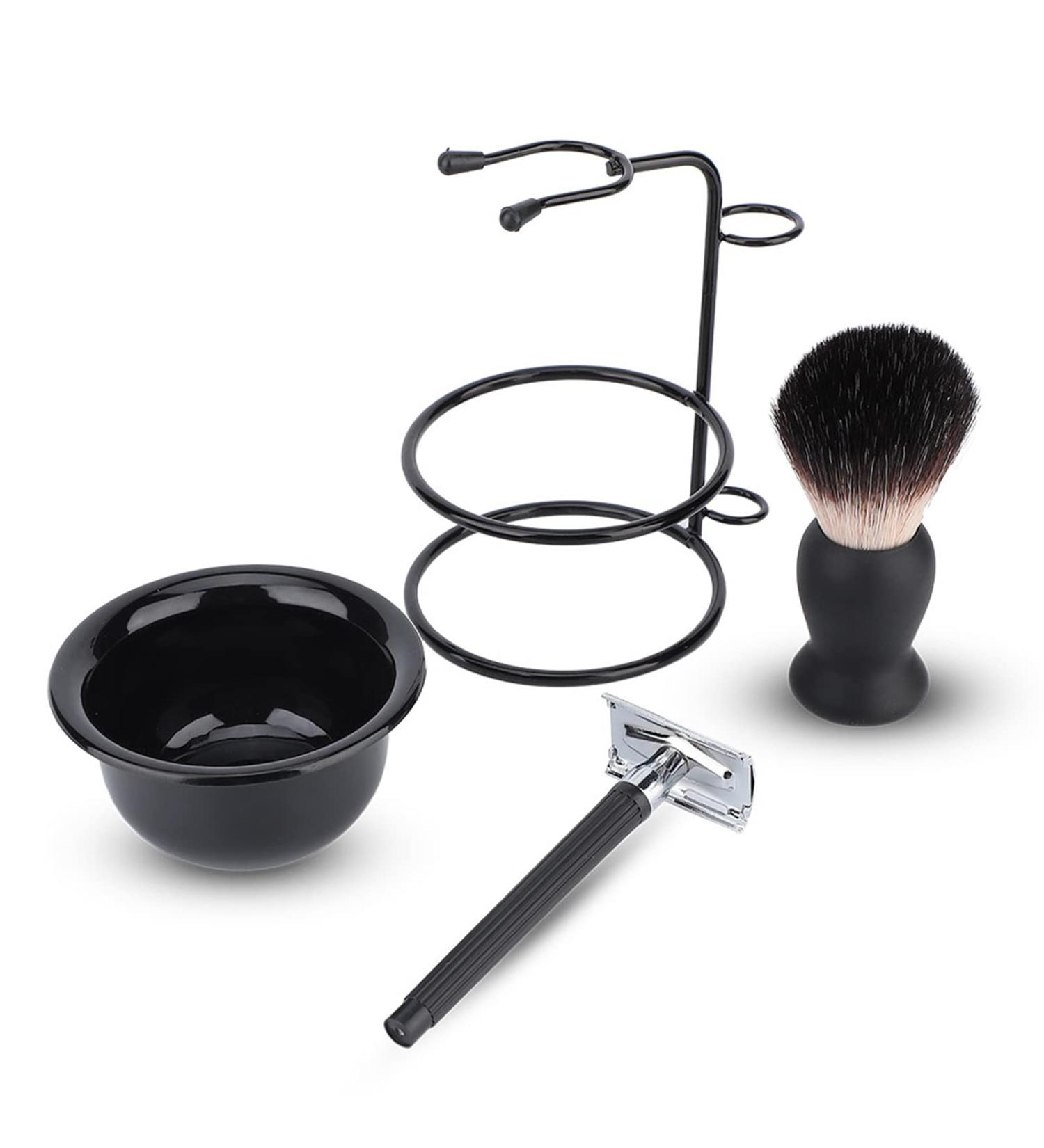 KUIKUI Professional Men's Beard Shaving Set - Safe Razor Brush Bowl & Stand for Mustache Grooming | International Shipping Available - Buy Online on GoSupps.com