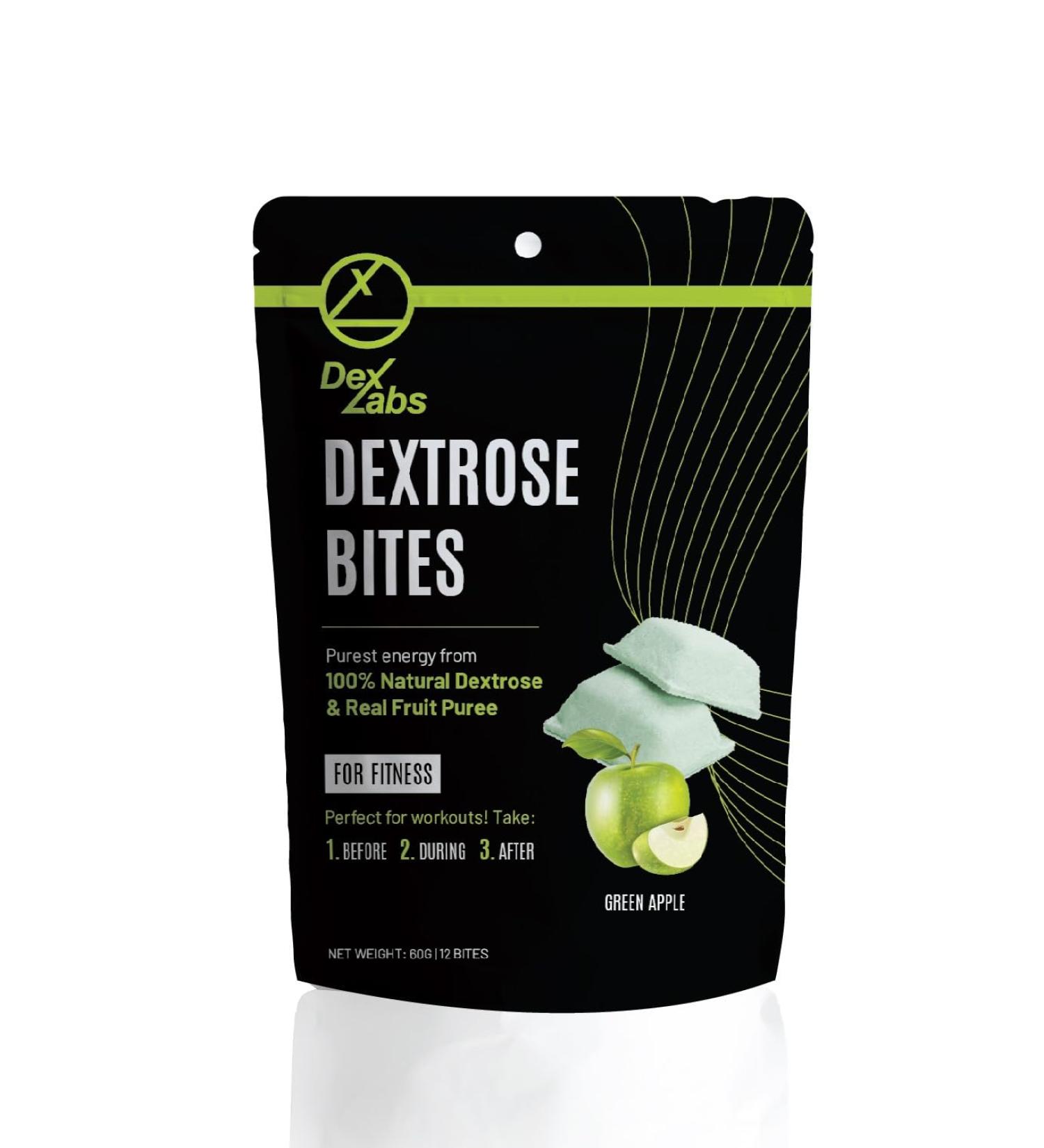 Buy Dextrose Bites - Green Apple Energy Melts for Workout & Running | Portable Glucose Tablets | 12 Bites - Buy Online on GoSupps.com