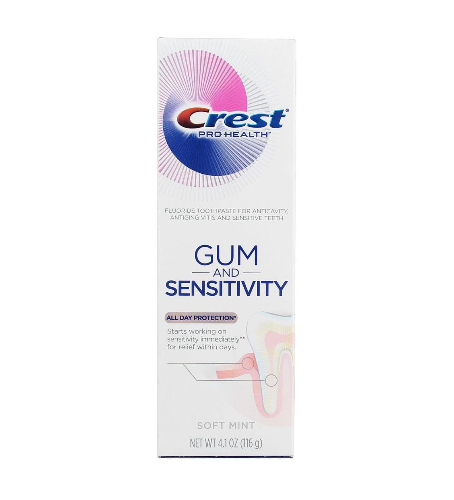 Crest Pro Health Gum & Sensitivity Toothpaste - Soft Mint 4.1 oz (116 g) | Fluoride Formula for Healthy Gums - Buy Online on GoSupps.com